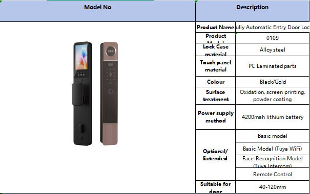Face recognition smart door lock, card swiping smart door lock, AI smart electronic lock, remote APP connection control K0109 pic 3