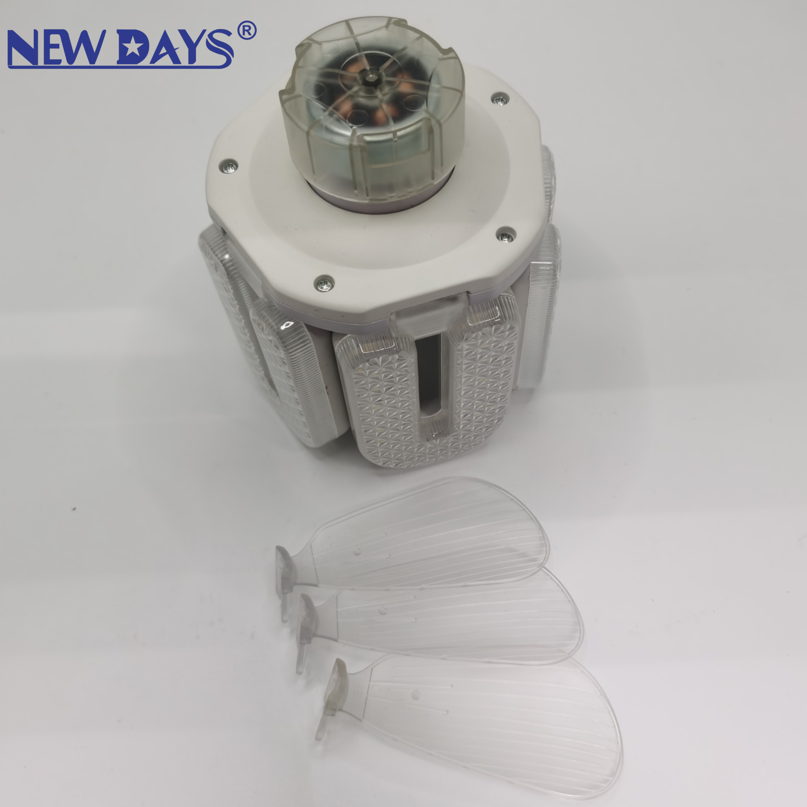 NEWDAYS marca crossover nuevo producto led cinco luces tres luces de ventilador de hoja, E27 luz de ventilador plegable de tornillo, ahorro de energía resaltado control remoto dimmer iluminación ventilador de techo details Picture