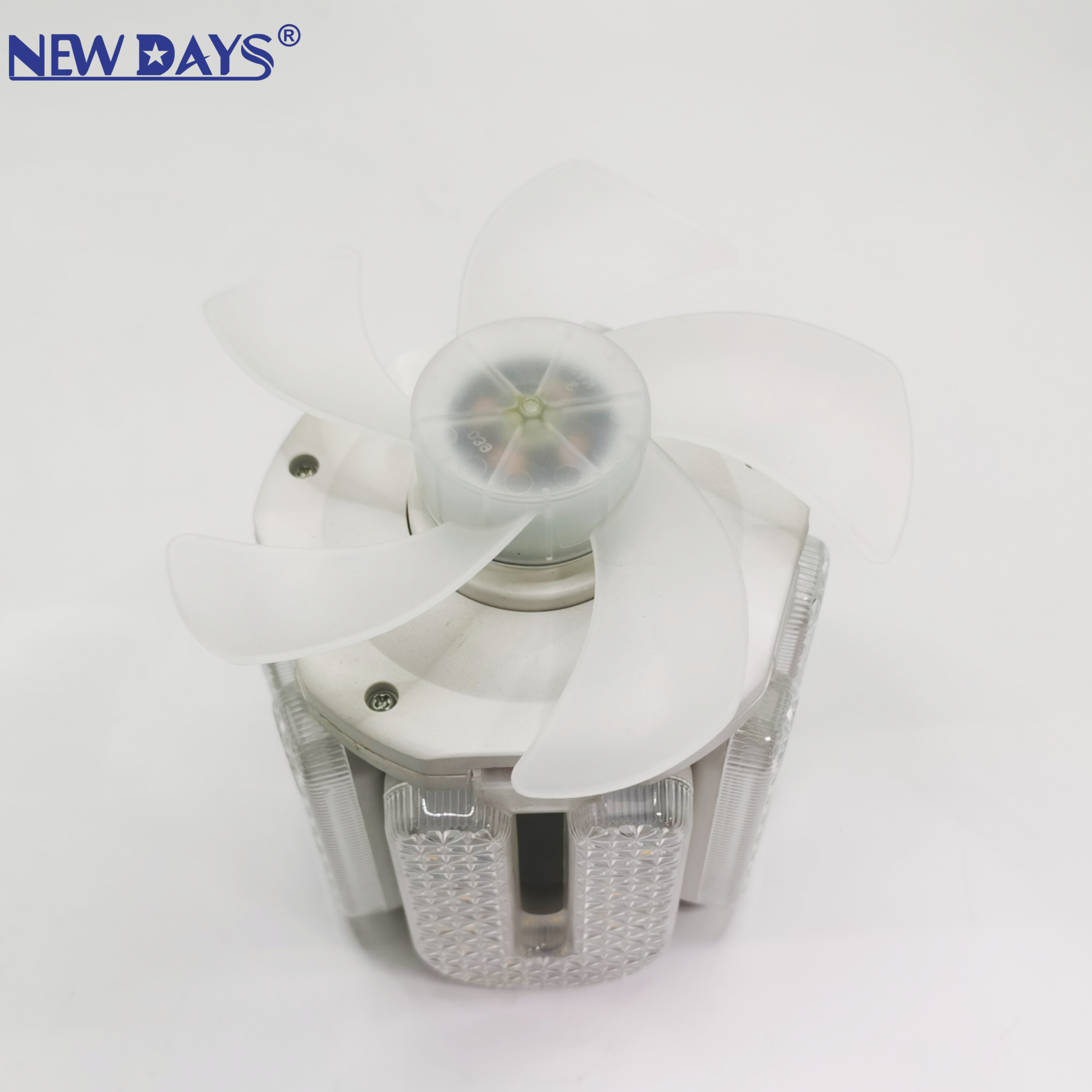 NEWDAYS marca crossover nuevo producto led cinco luces cinco luces ventilador, E27 luz de ventilador plegable de tornillo, ahorro de energía resaltado control remoto dimmer iluminación ventilador de techo details Picture