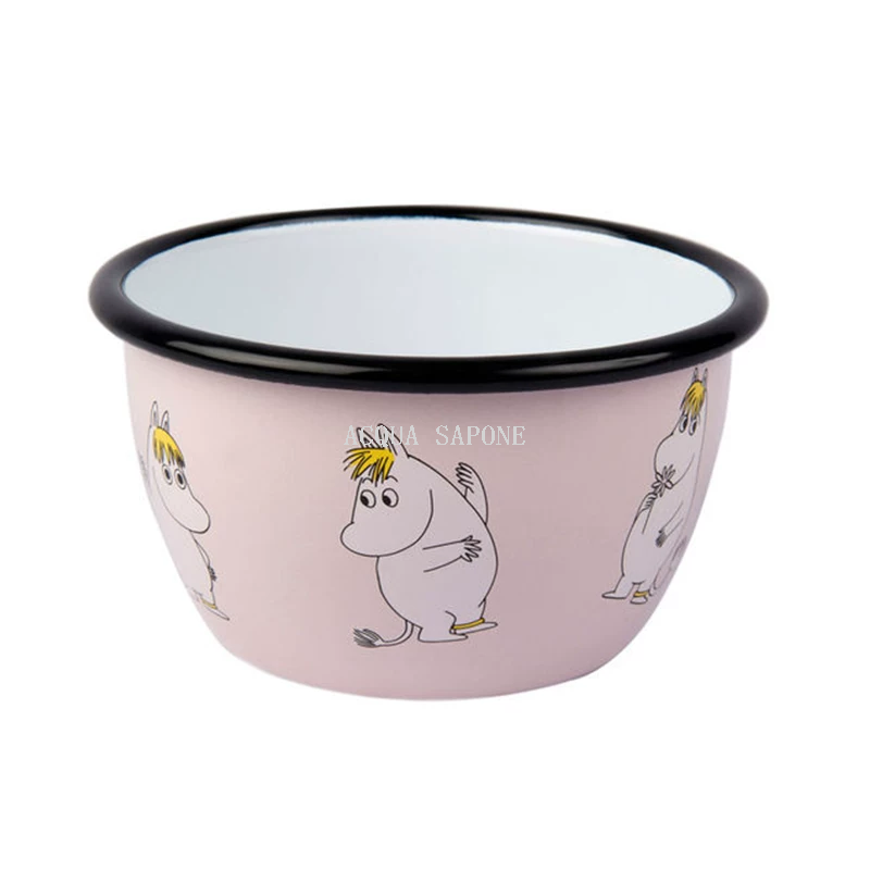 Free shipping! muurla enamel plates, Moomin tableware, enamel bowls and plates, soup bowls, home cute children's dinner plates, 600ml