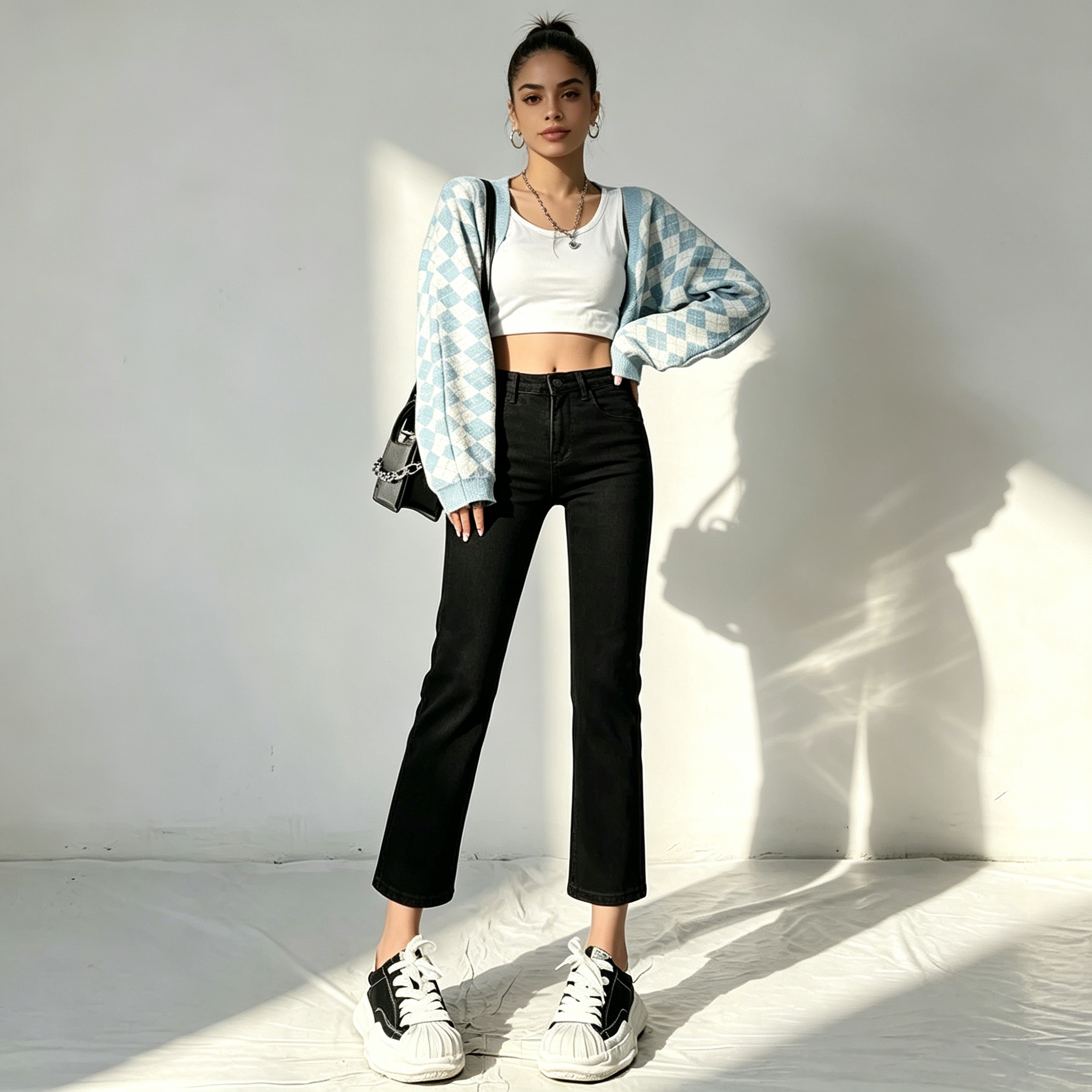 2026 nuevo estilo explosivo venta caliente retro pequeño recto jeans mujeres otoño invierno influenzer estiramiento cintura alta pequeño slim slim nueve puntos smoking tube pantalones Item Picture