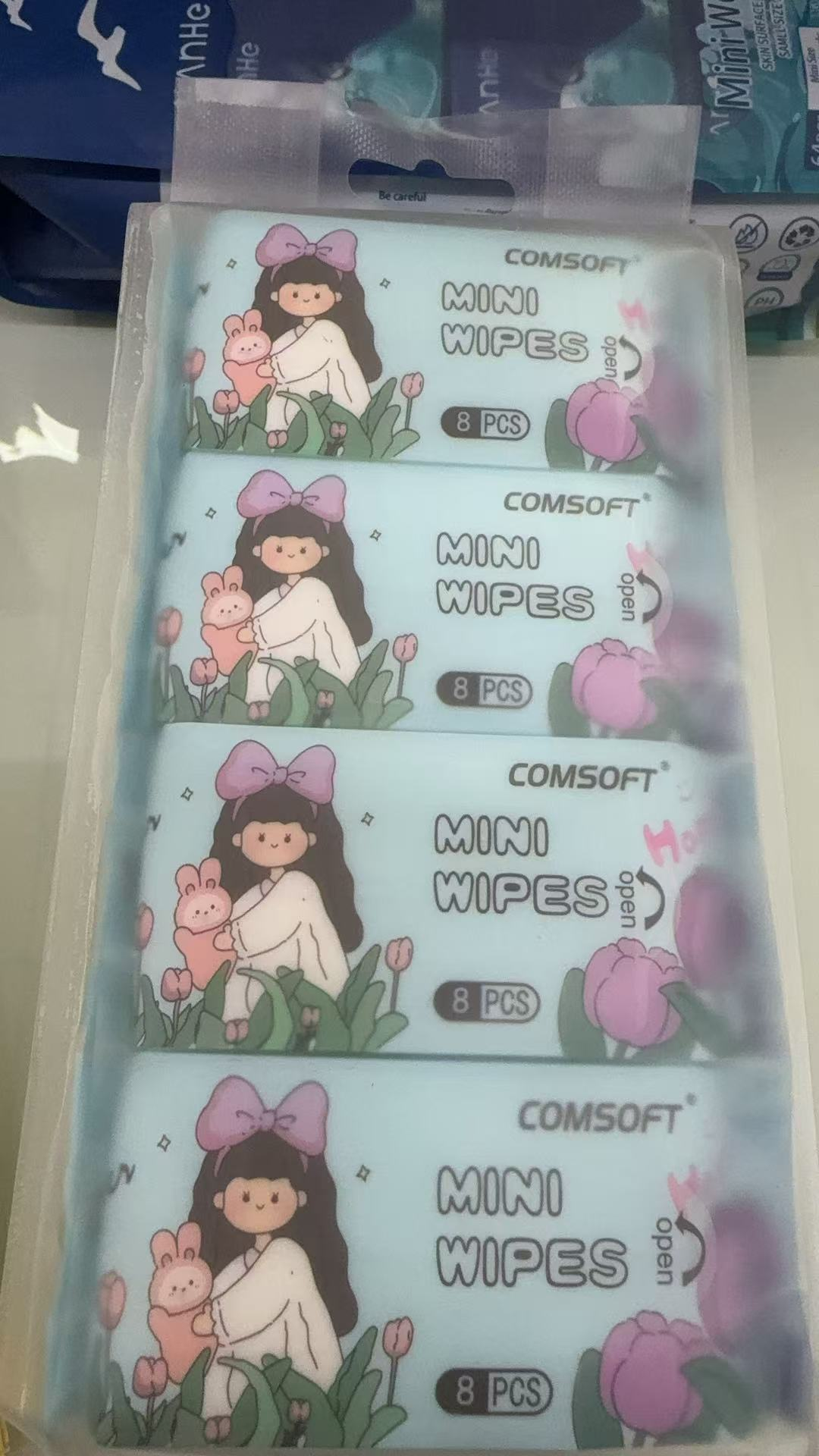 蝴蝶结女孩八连包口袋湿巾系列