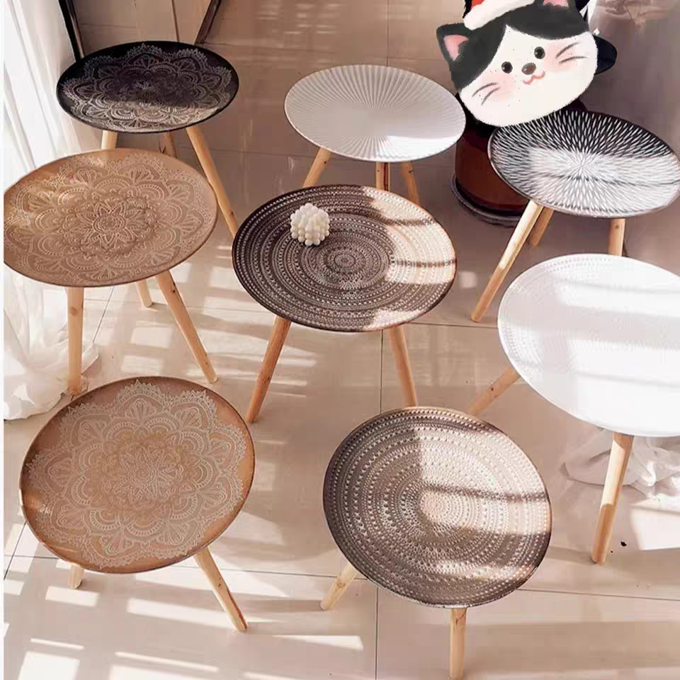 Moroccan coffee table, Nordic ins style, modern and simple homestay coffee table, retro and creative, small apartment sofa side table detail image 14