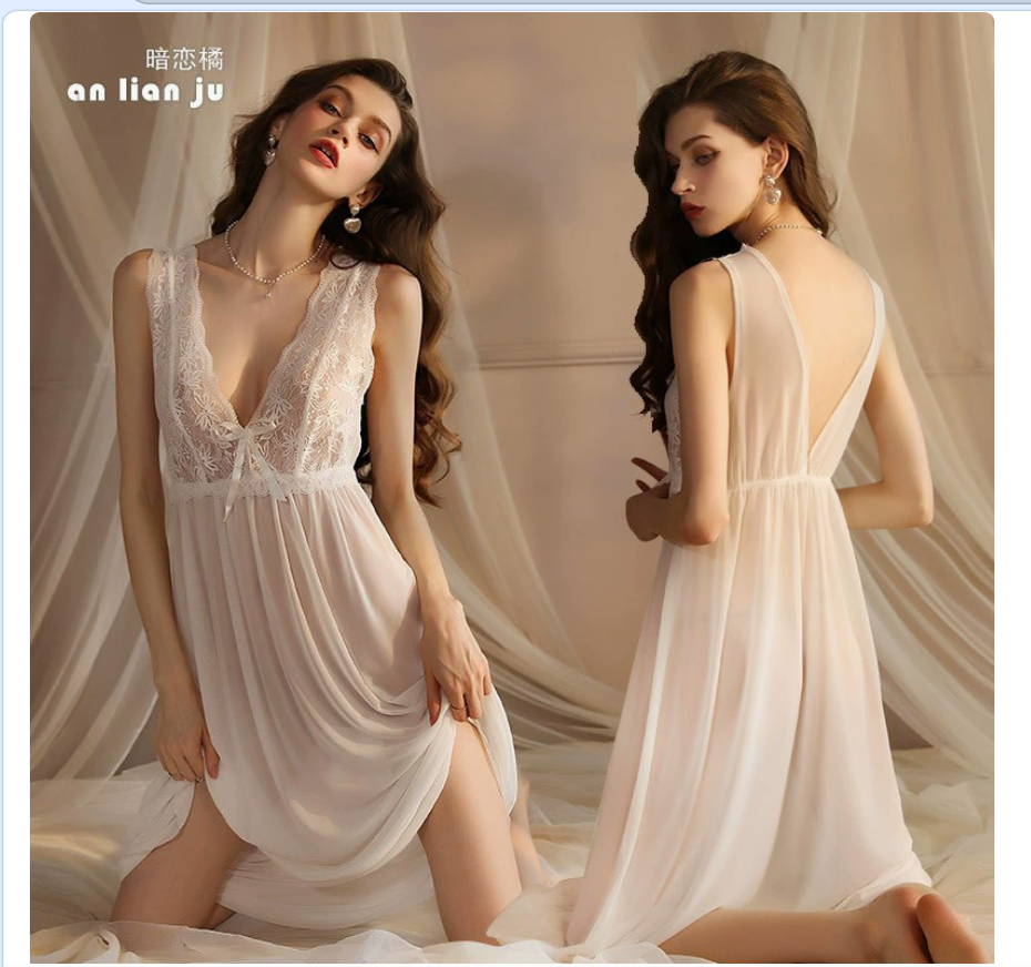 إغراء ثياب فاتنة ذات ثياب نوم طويلة، ثوب نوم حار وحلو، 419 Item Picture