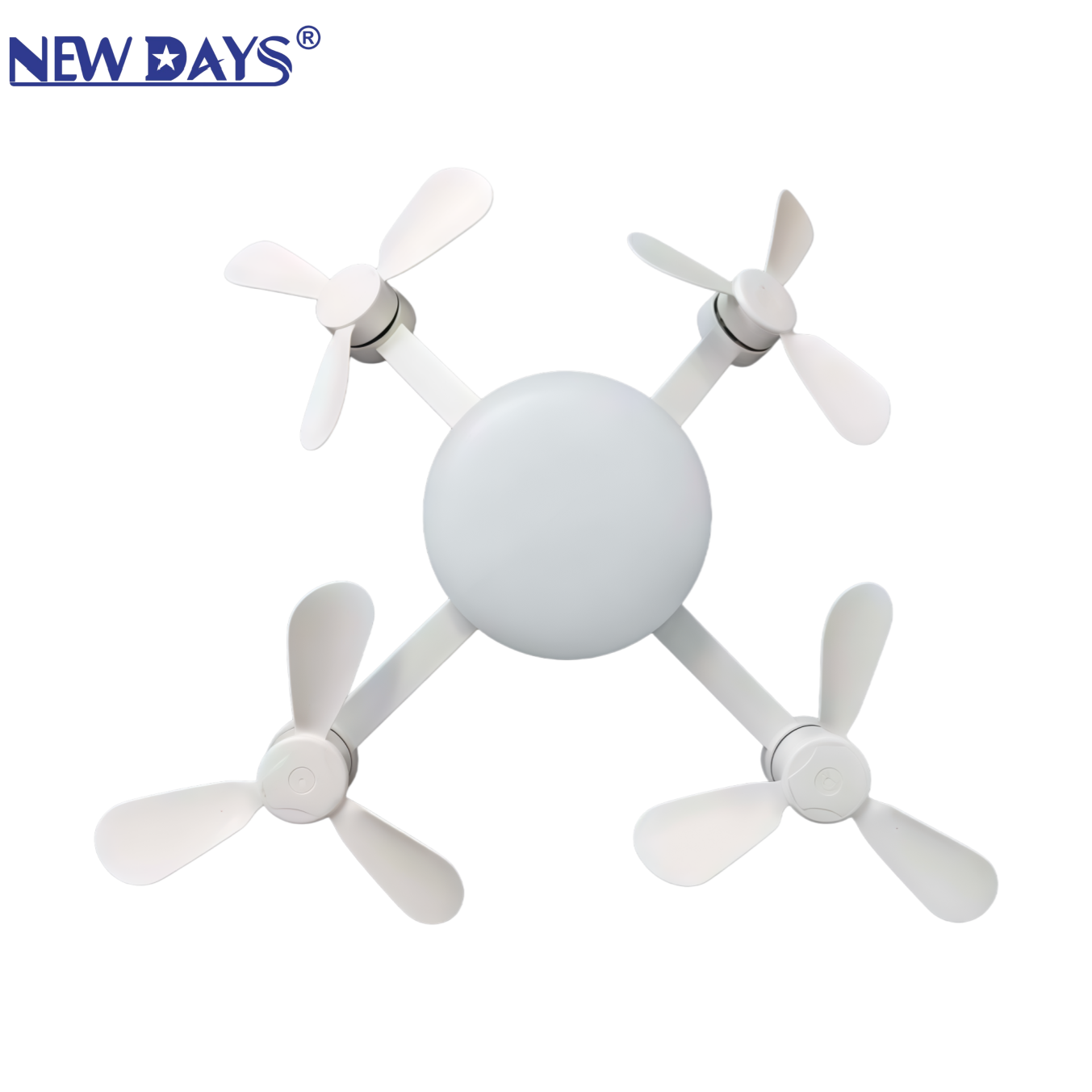 NEWDAYS marca cross border new item led cuatro cabezas drone ventilador luz dormitorio comedor inteligente control remoto ventilador de techo protección de los ojos ahorro de energía lámpara de iluminación ventilador de techo