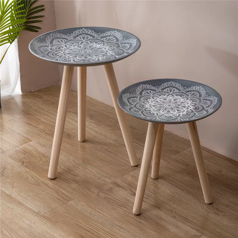 Moroccan coffee table, Nordic ins style, modern and simple homestay coffee table, retro and creative, small apartment sofa side table detail image 11