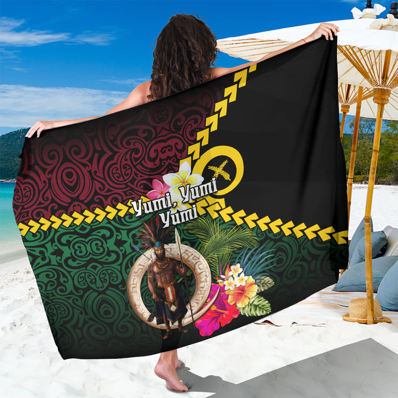 Vanuatu cotton Lavalava beard skirt Sarong Sarong Pareo skirt custom floral pattern Qni shawl style