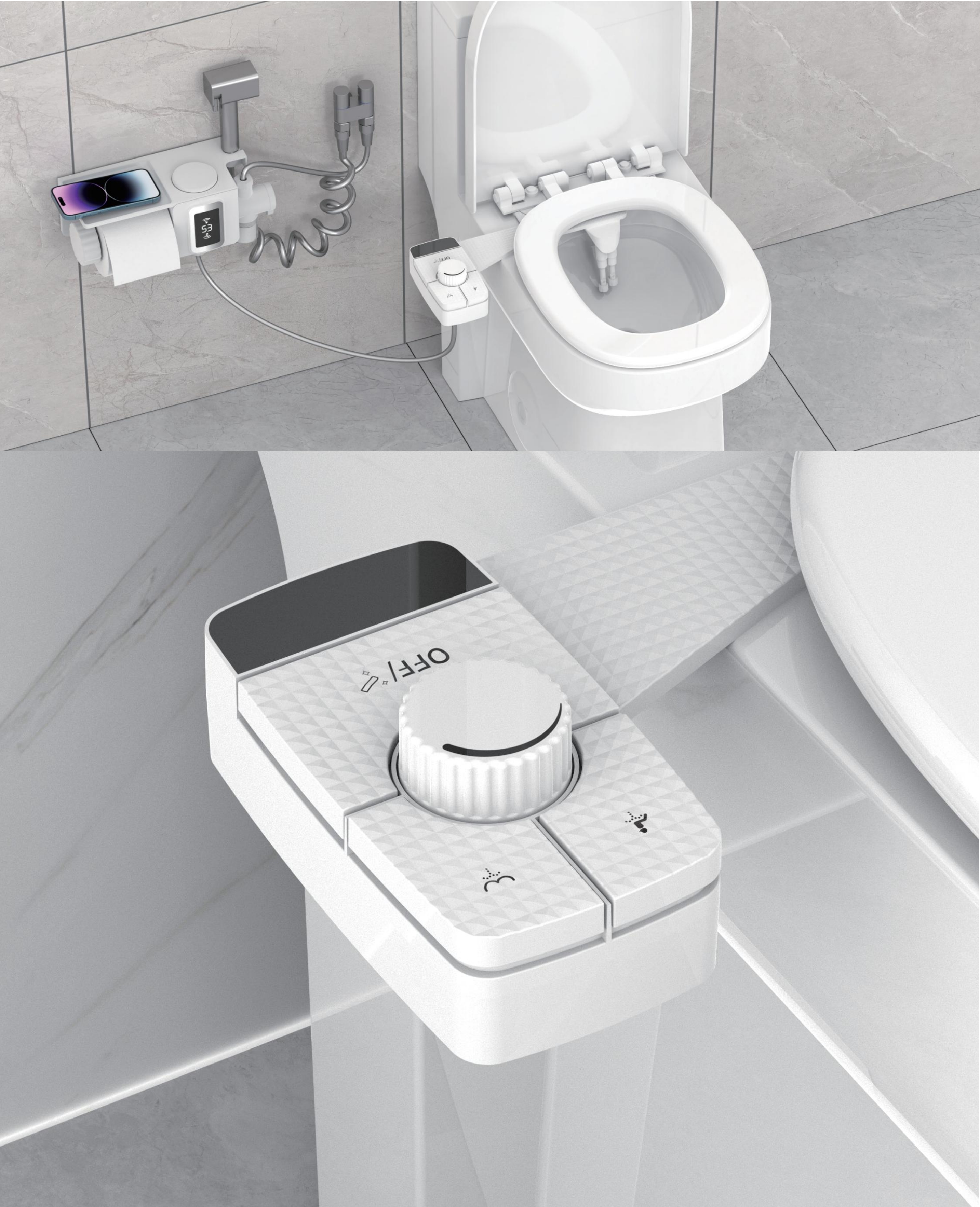 Electric toilet bidet, no need to disassemble the seat, can be equipped with a women's bidet, a household buttock flushing wonder, dual-nozzle cold and hot bidet flushing head