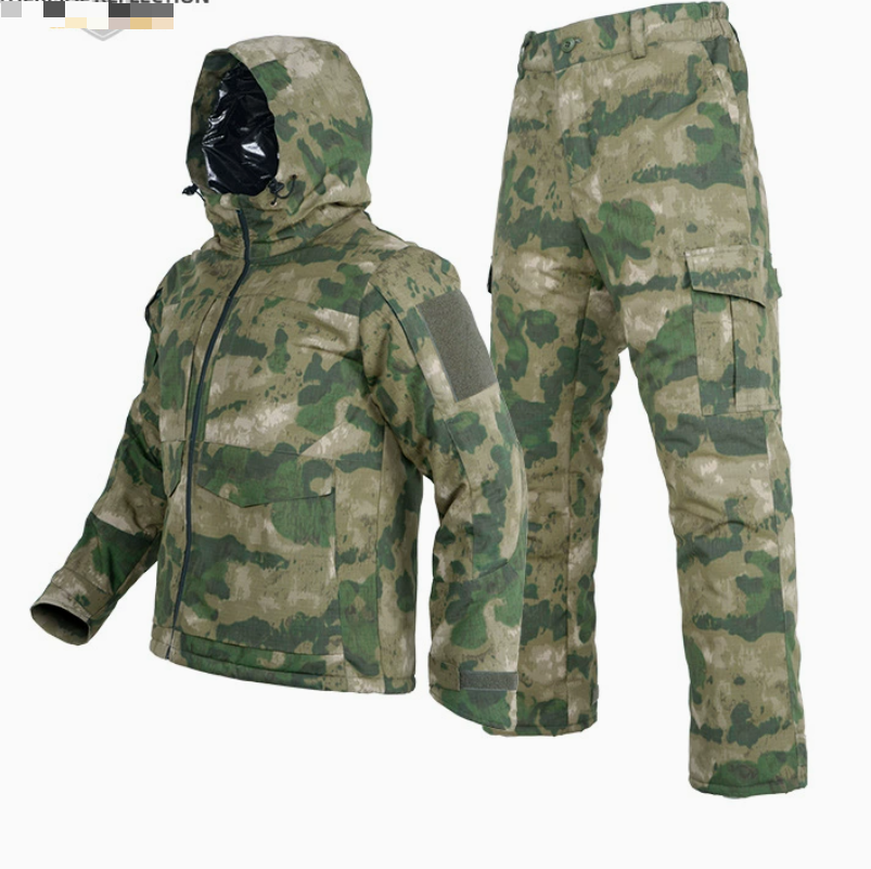 New water-repellent and heat-reflective camouflage clothing, outdoor sports tactical cotton-padded clothing, cold-proof, warm, wear-resistant and windproof suit details Picture