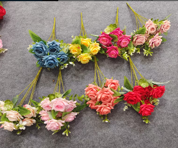 Almacén en stock venta barata simulación crisantemo relleno de armario 5 cabezas 6 cabezas 7 cabezas flores falsas flores de plástico flores artificiales artesanales DIY decoración flores pic 2