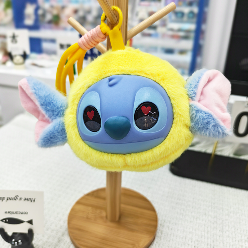 Stitch Smart Bag Creative 4-inch plush pendant, claw machine, doll, key pendant, car schoolbag, hanging decoration, gift, cartoon transformation keychain, dress-up doll, pendant, plush toy, cute wholesale Specification image