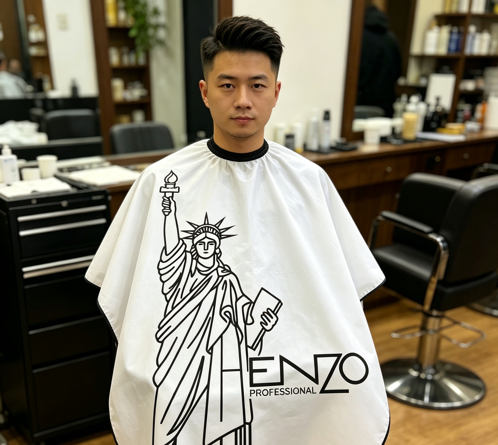 HENZO PROFESSIONAL 品牌理发店和美容院用防护衣 发廊专业品质 广告衫 工作服