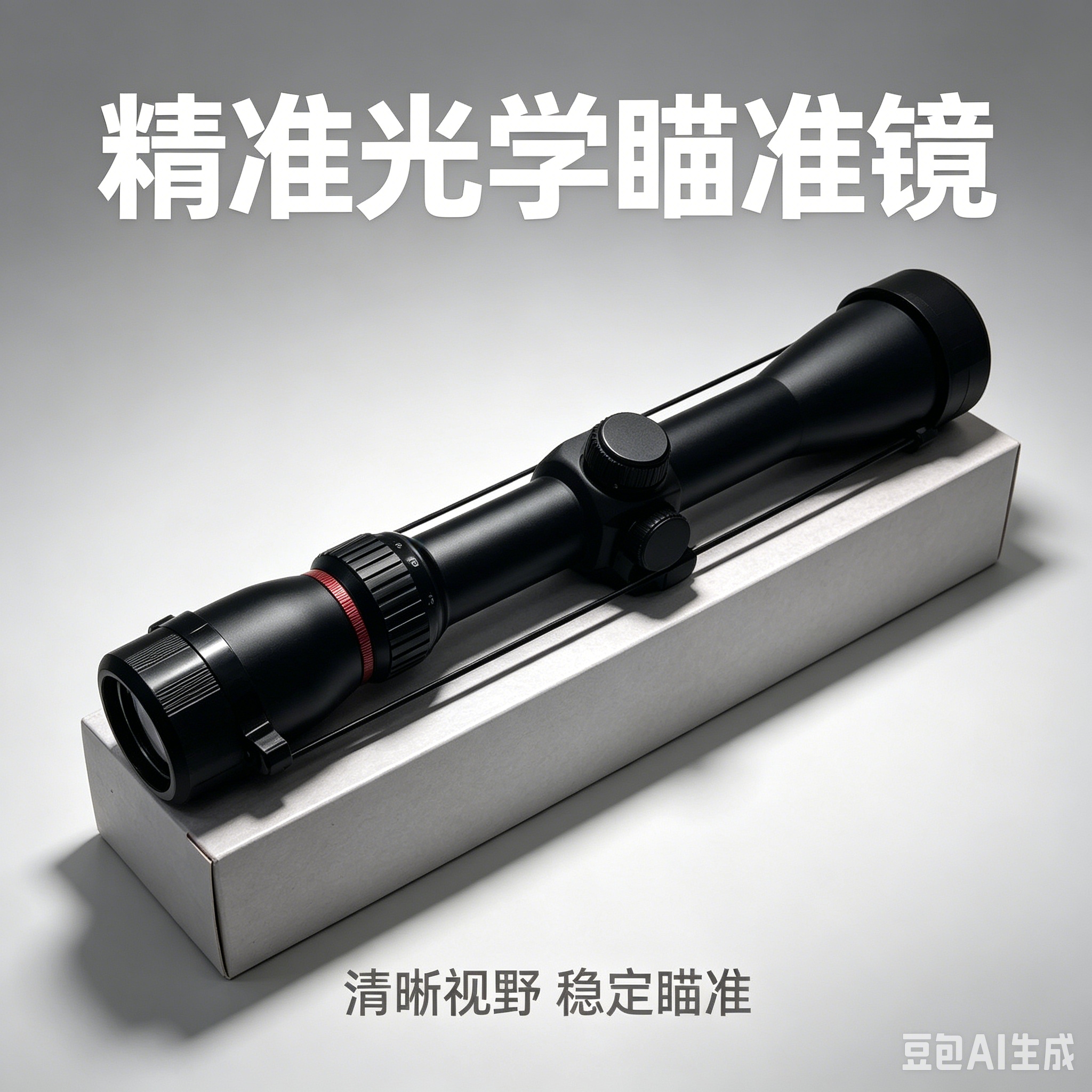 The black sight is a high-definition optical sight that is compatible with various firearms and has adjustable magnification Specification image