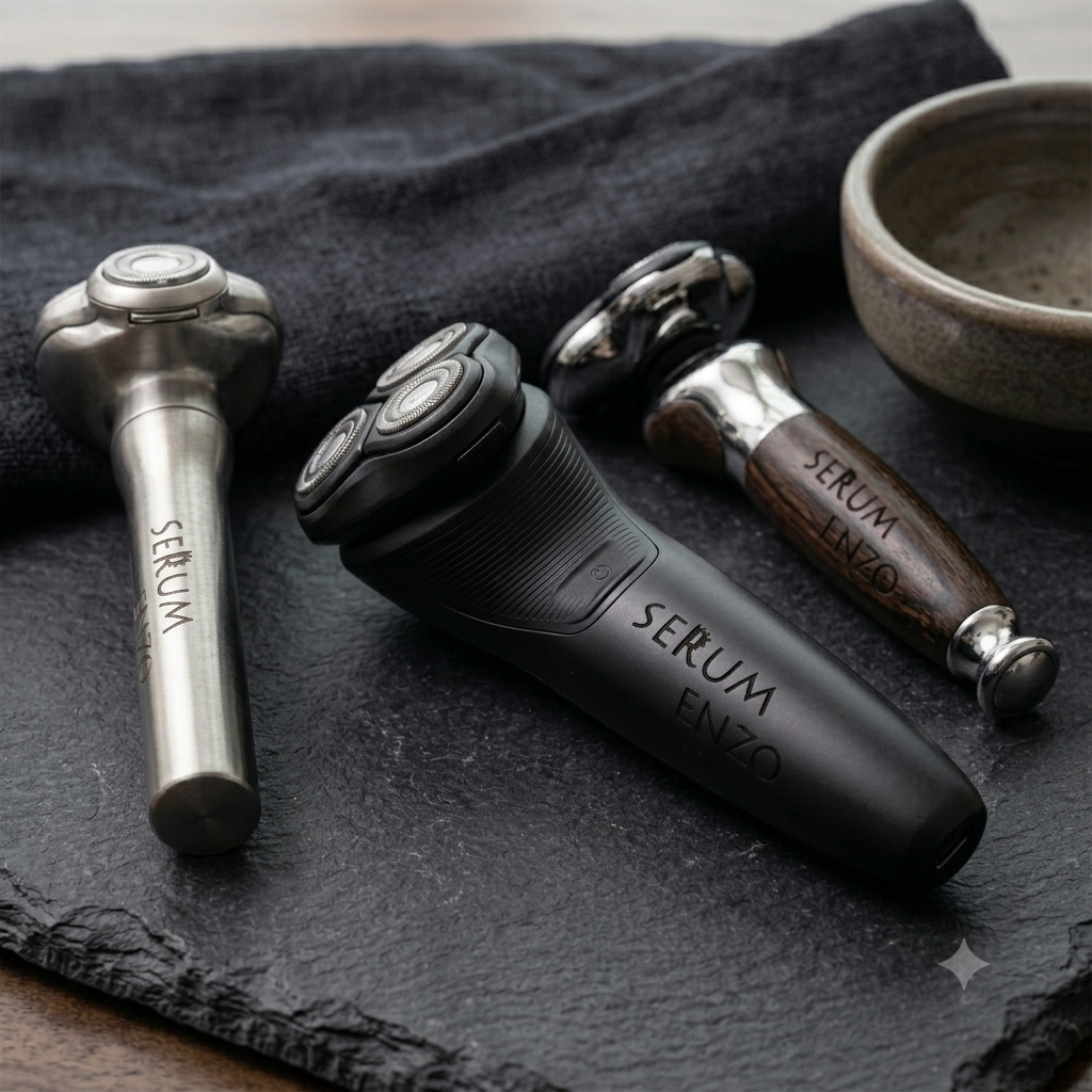Serum Enzo品牌剃须刀系列，设计与卓越性能的完美结合，为您的日常护理带来全新体验剃须刀