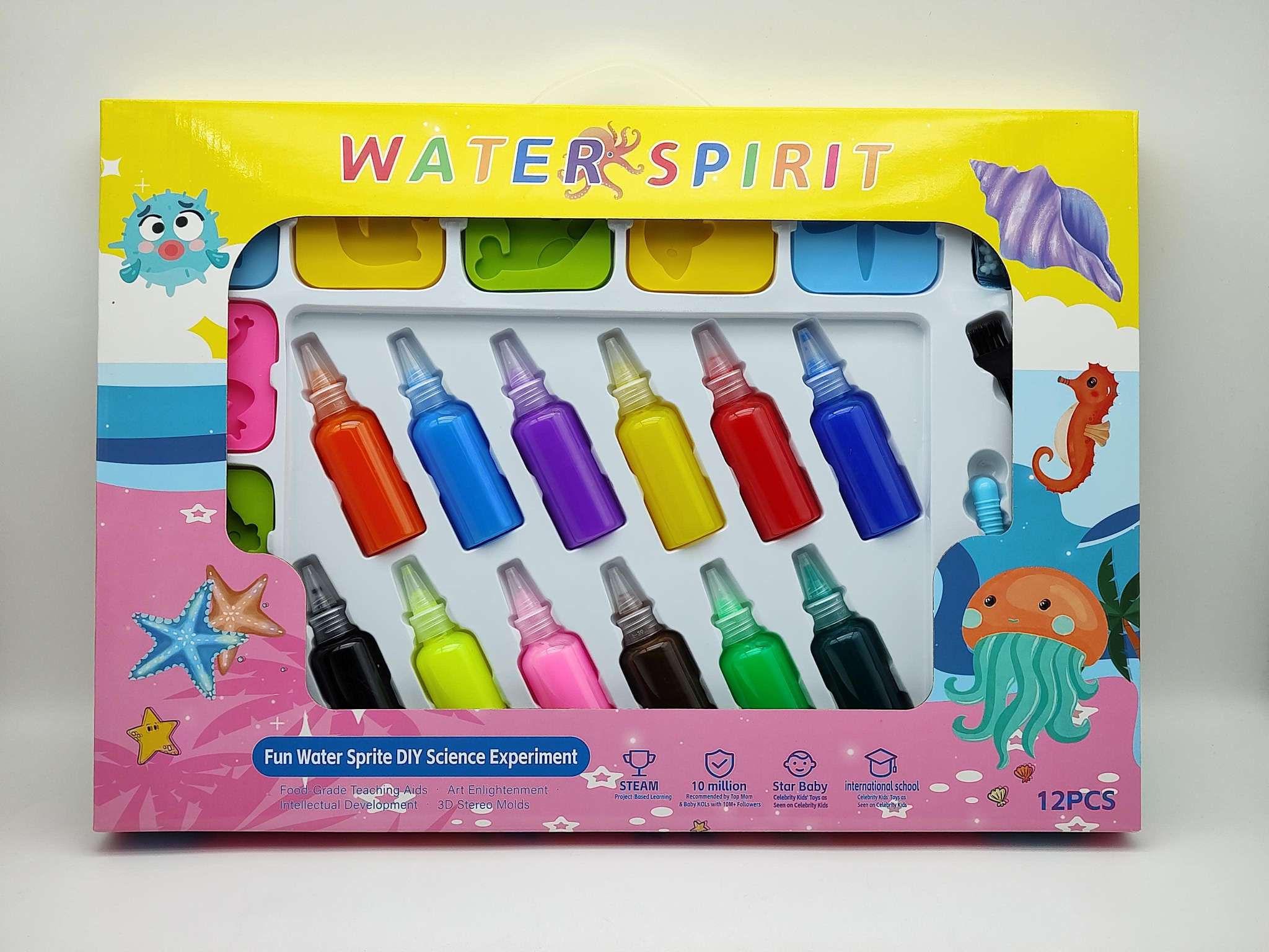 Water Spirit DIY English Version 12-color 8-mold Making Set Children's STEAM Science Experiment Toys