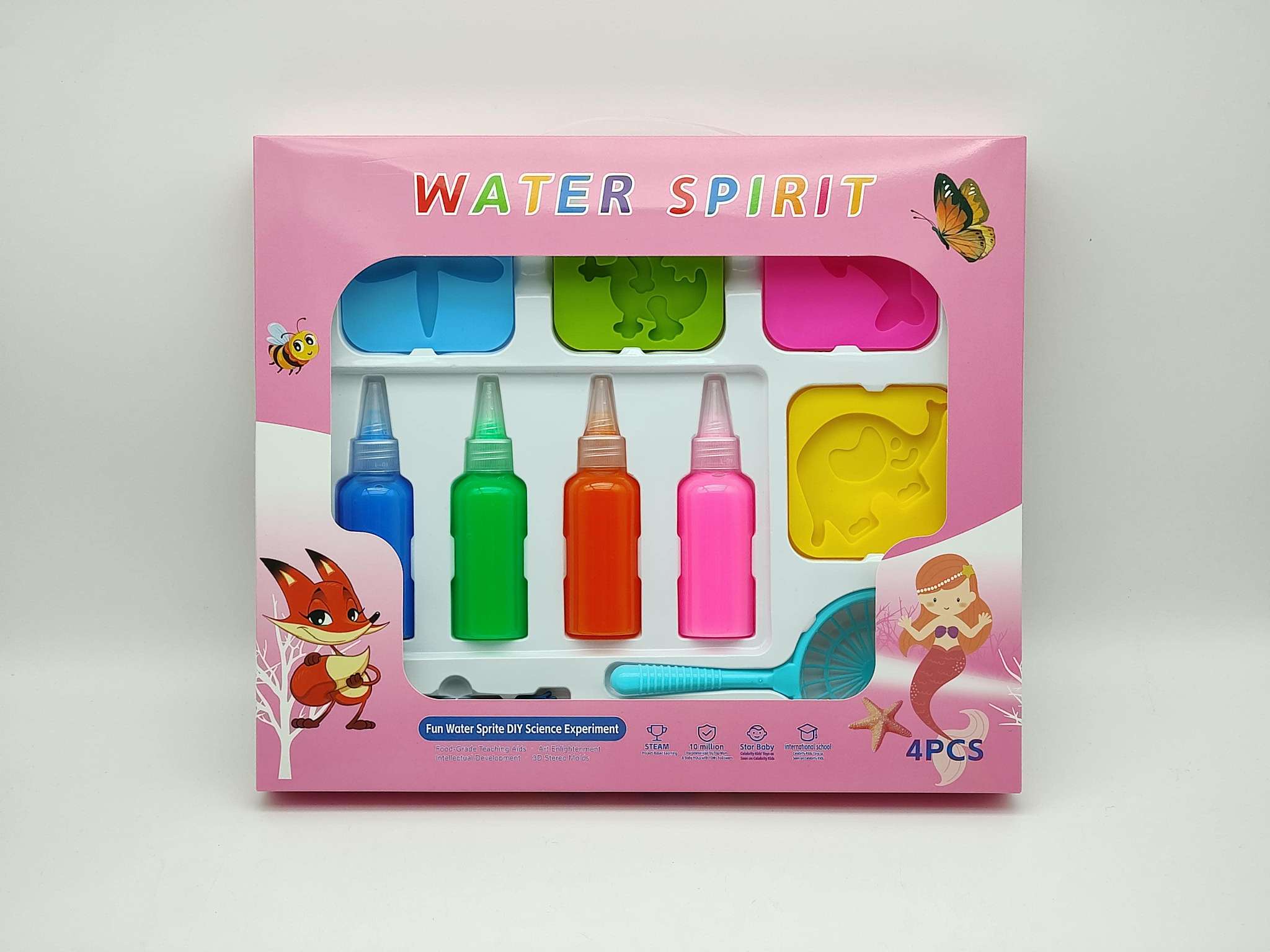 WATER SPIRIT Children's DIY Water Fairy Set: 4-color Marine Animal-shaped Fun Science Experiment Handicraft Toy Gift Box