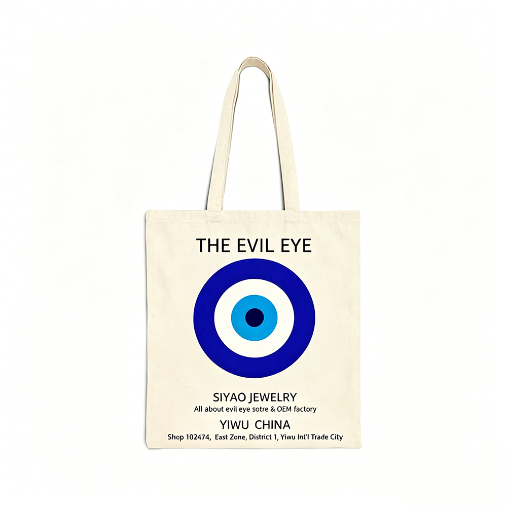 SIYAO Accessories Devil's Eye Blue Eye Canvas Bag Beach Bag Greek Element Custom Style Evil Eye Peripheral available in stock for customization SiYAO