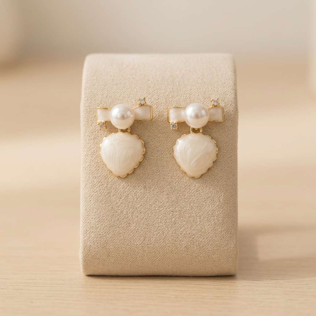 Pearl 925 silver earrings for women, long and elegant earring accessories detail image 4