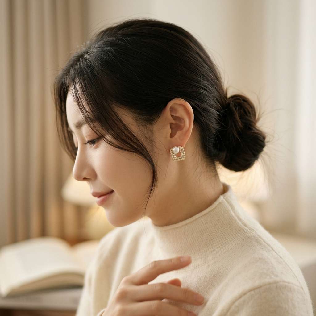 Pearl 925 silver earrings for women, long and elegant earrings, light luxury, suitable for daily commuting details Picture