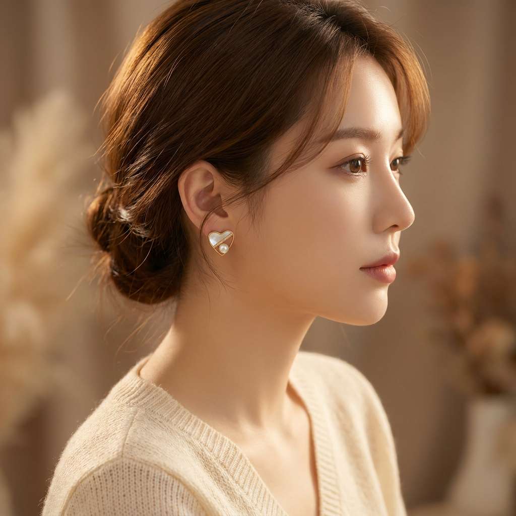 Pearl 925 silver Long Earrings for women's elegance, light luxury for daily commuting detail image 2