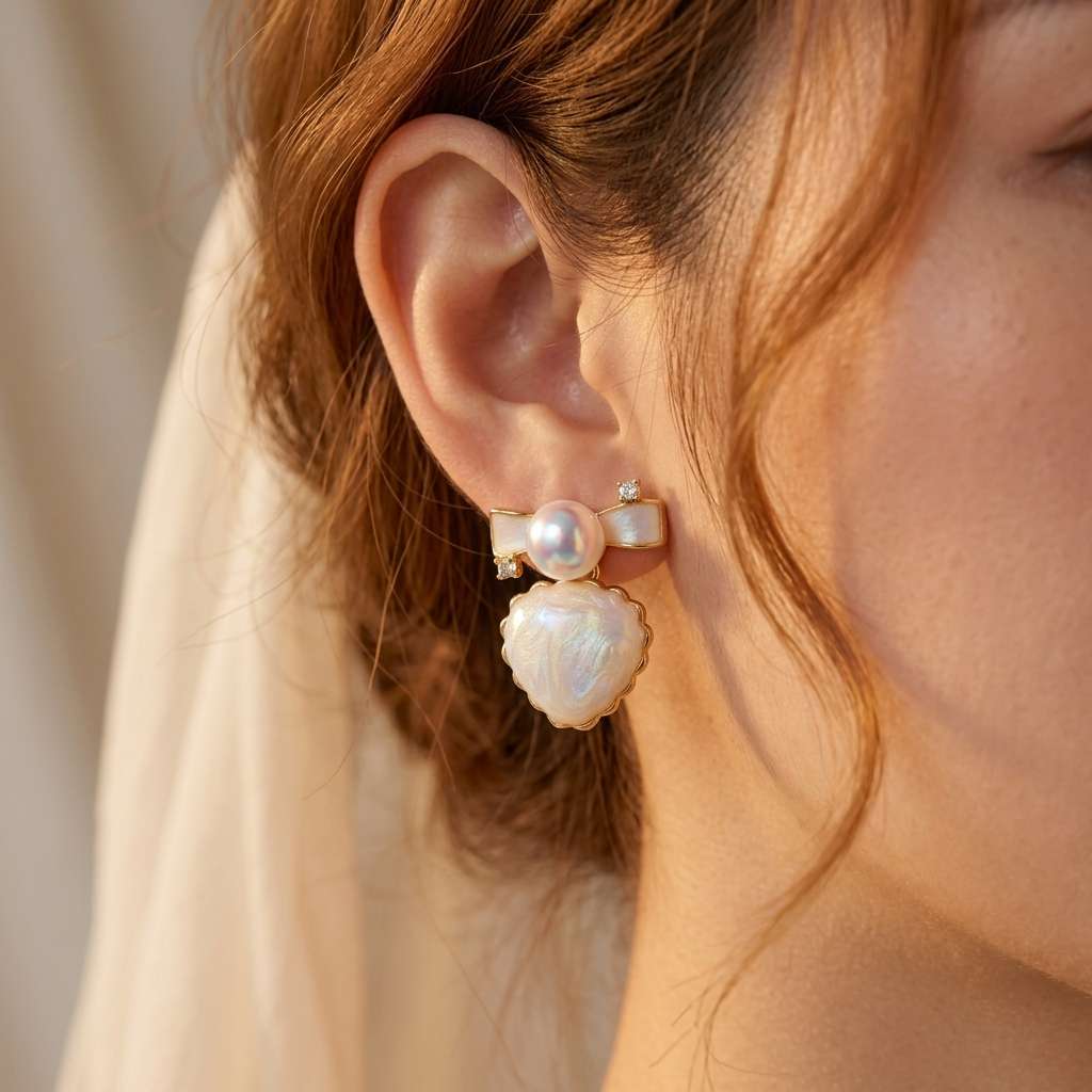 Pearl 925 silver earrings for women, long and elegant earring accessories detail image 2