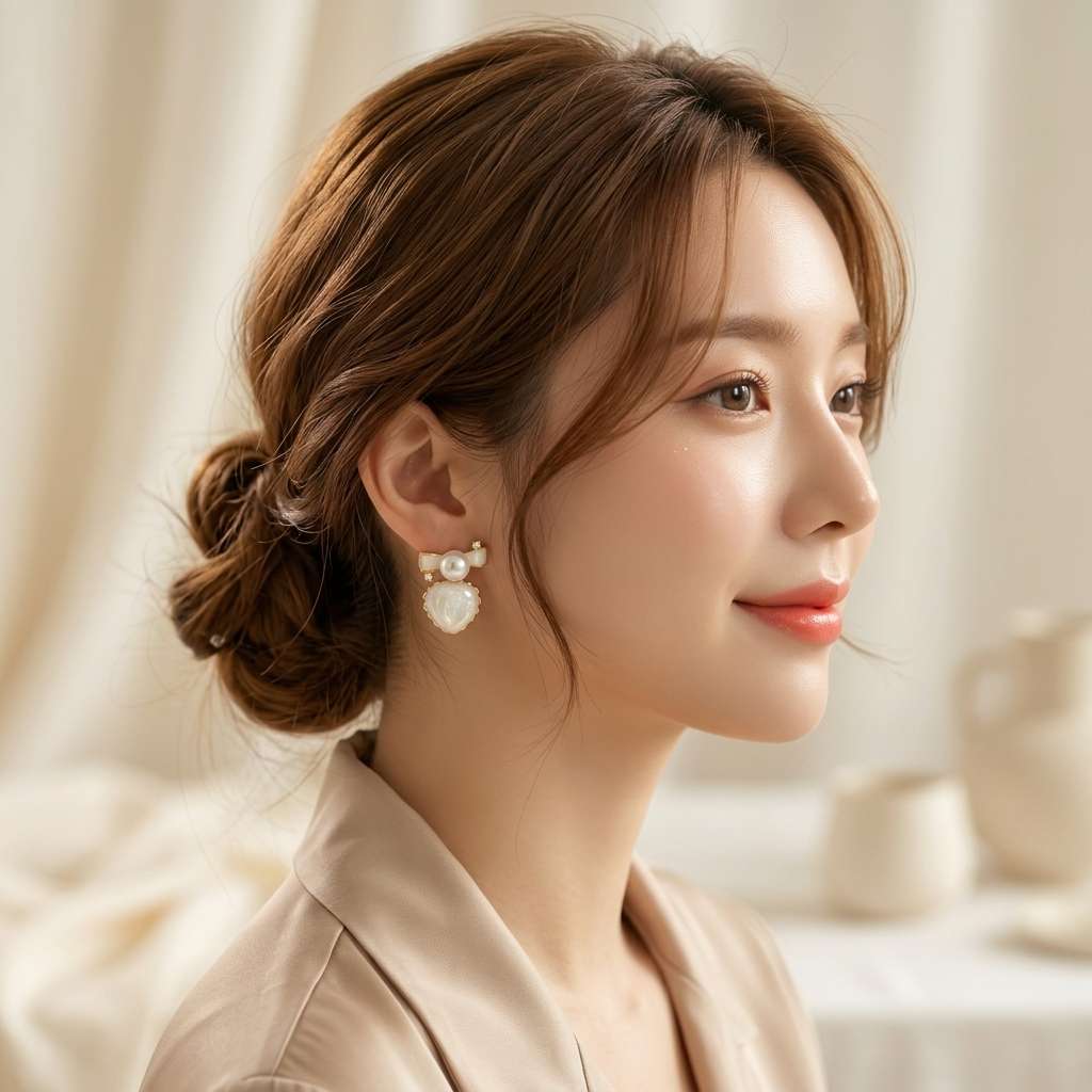 Pearl 925 silver earrings for women, long and elegant earring accessories detail image 5