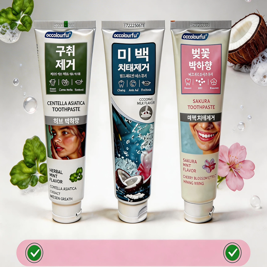 Korean imported Okala toothpaste 180g, anti-moth, fluoride, fresh-breath, Centella asiatica toothpaste, Probiotic toothpaste, cherry toothpaste details Picture