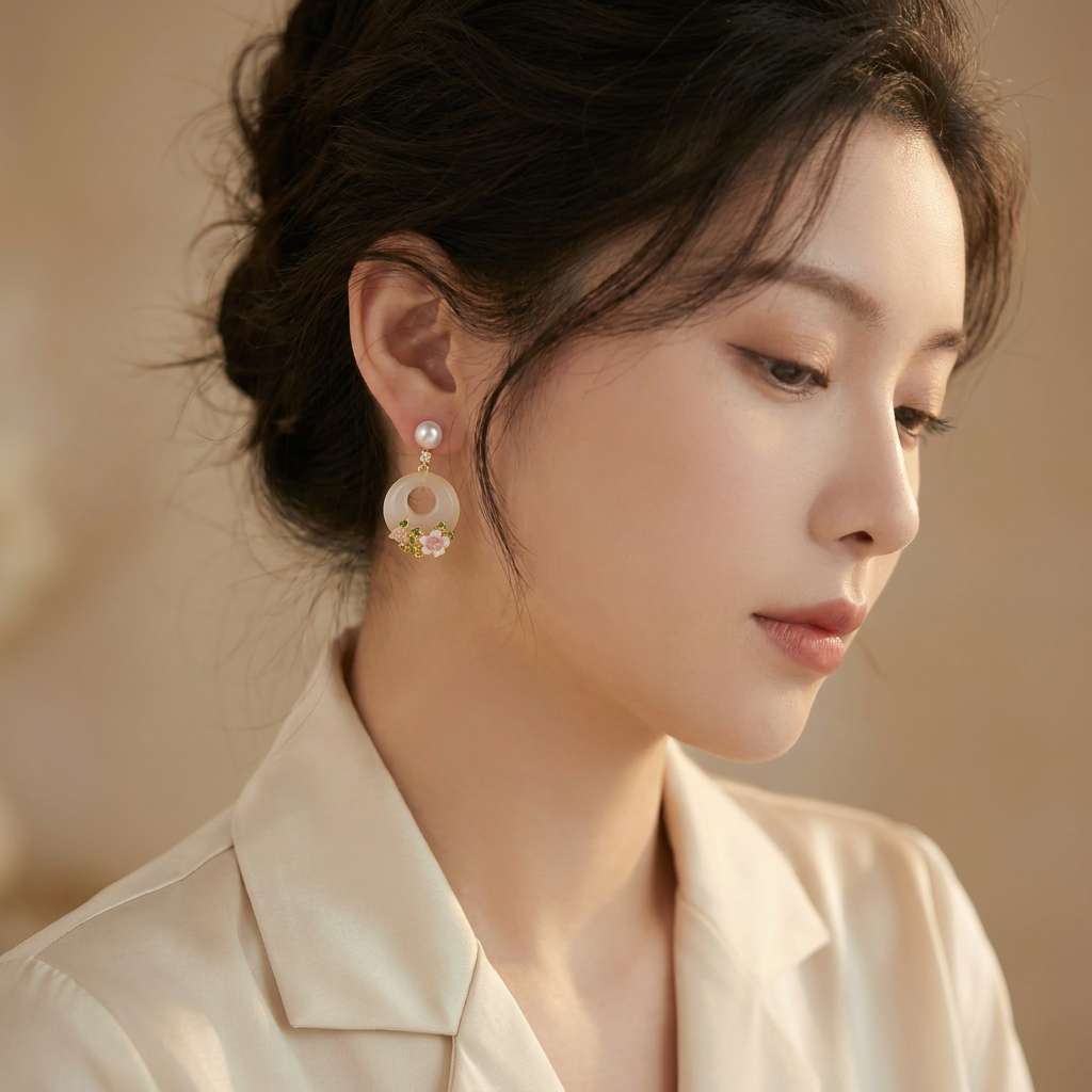 Pearl 925 silver long earrings for women, simple design, light luxury for daily use detail image 6
