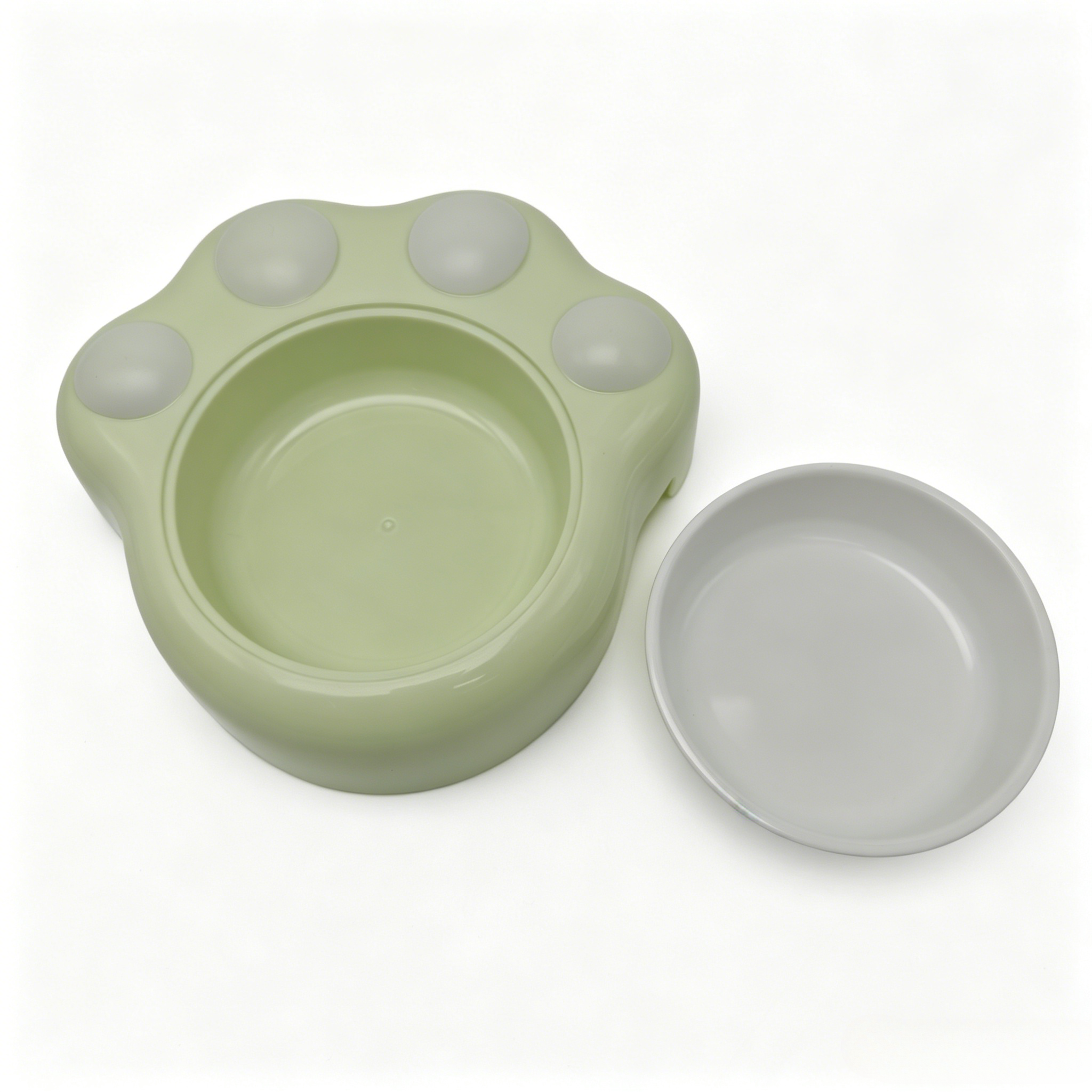 Cat paw bowl, cat bowl PP, cute cat canned food, water bowl, food basin, cat claw-shaped two-piece set pet bowl Specification image