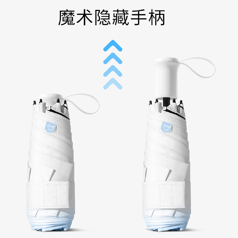 Hengdun's new hidden handle umbrella, macaron gradient color, compact and portable, UV-resistant black rubber-coated sunshade, women's ultra-light palm capsule umbrella, student commuting and travel folding umbrella, can be customized details Picture