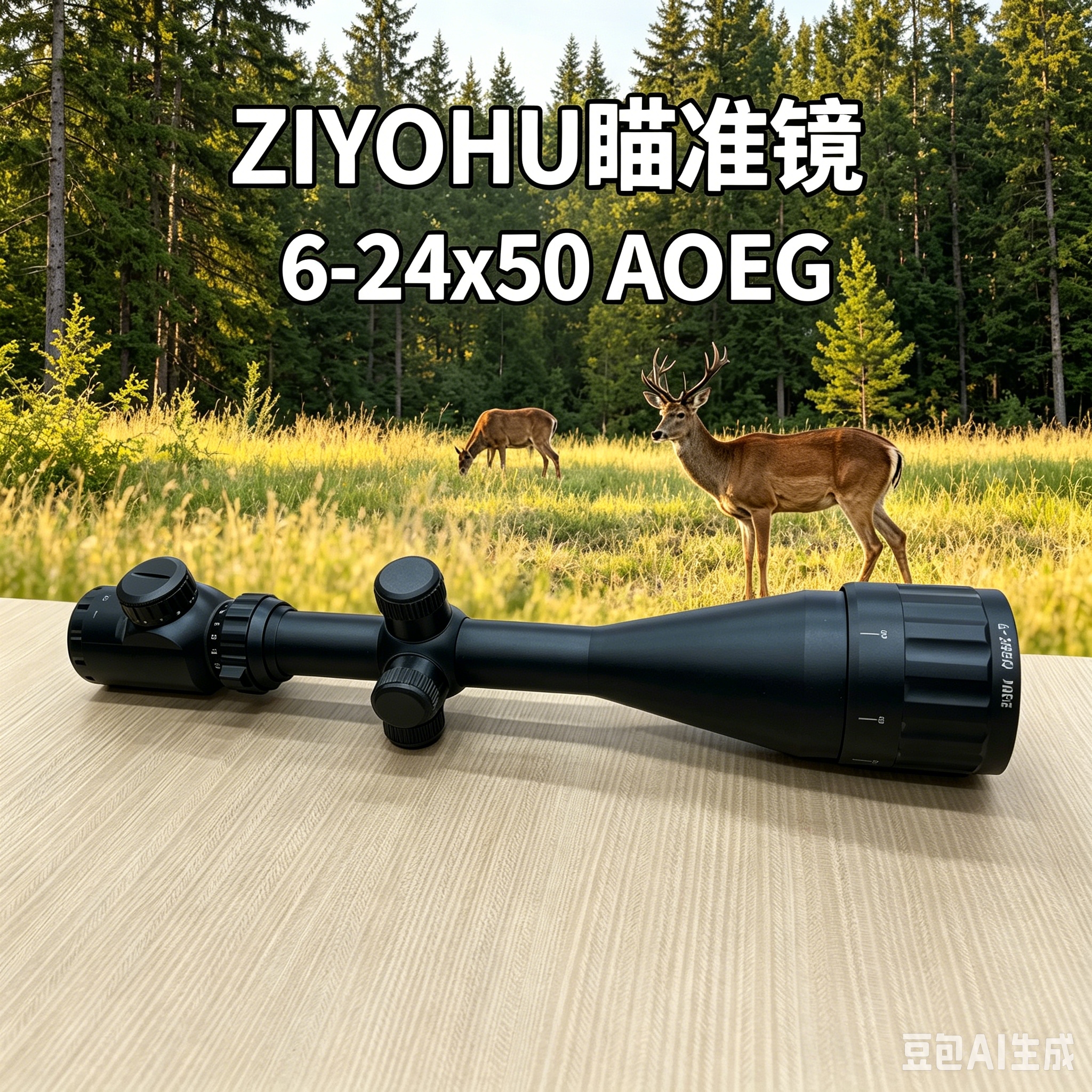 弓箭儿童户外弹弓 黑色瞄准镜绿草地山林风光详情3