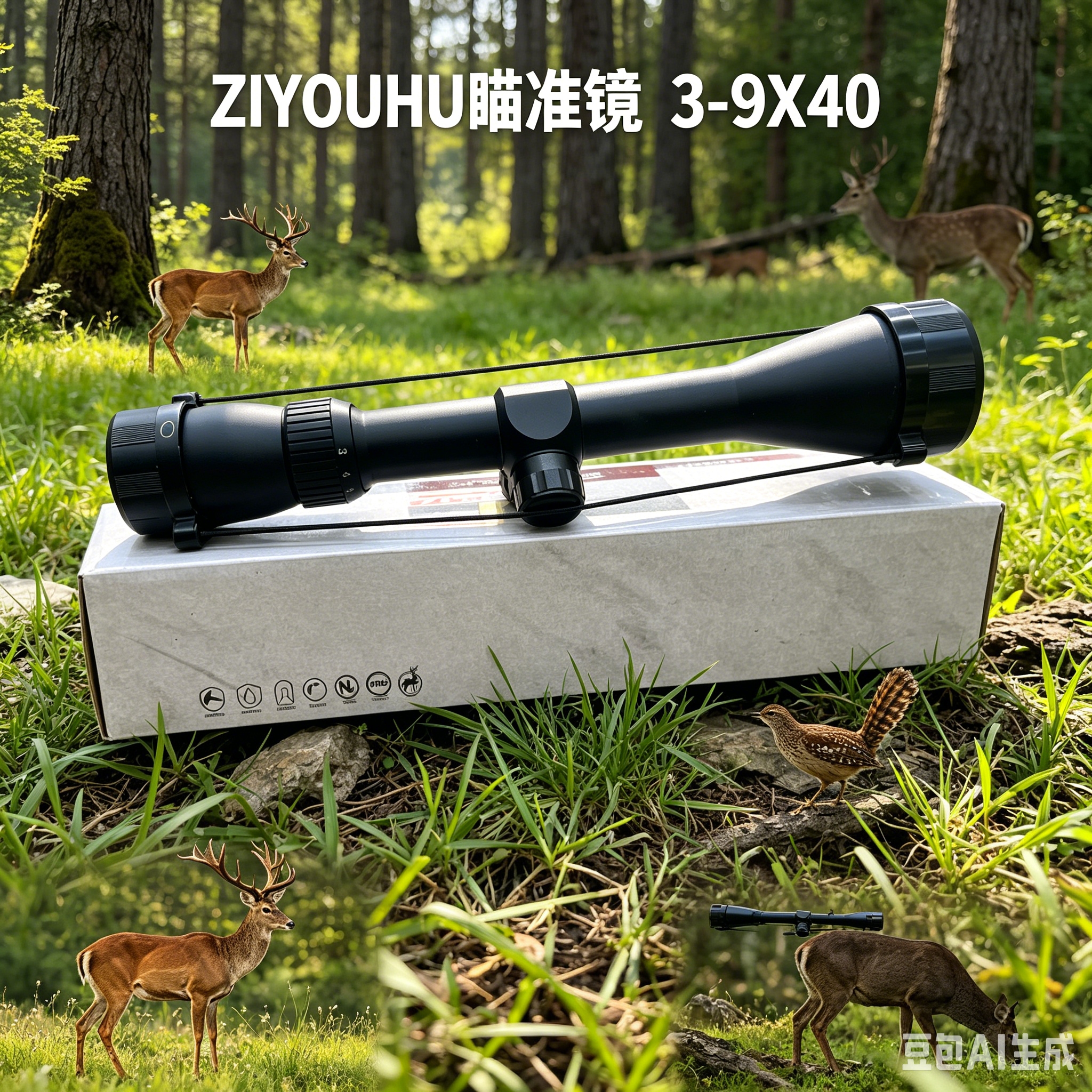3-9X40- Black sight, other optical instruments, high-definition night vision sight, adjustable magnification
