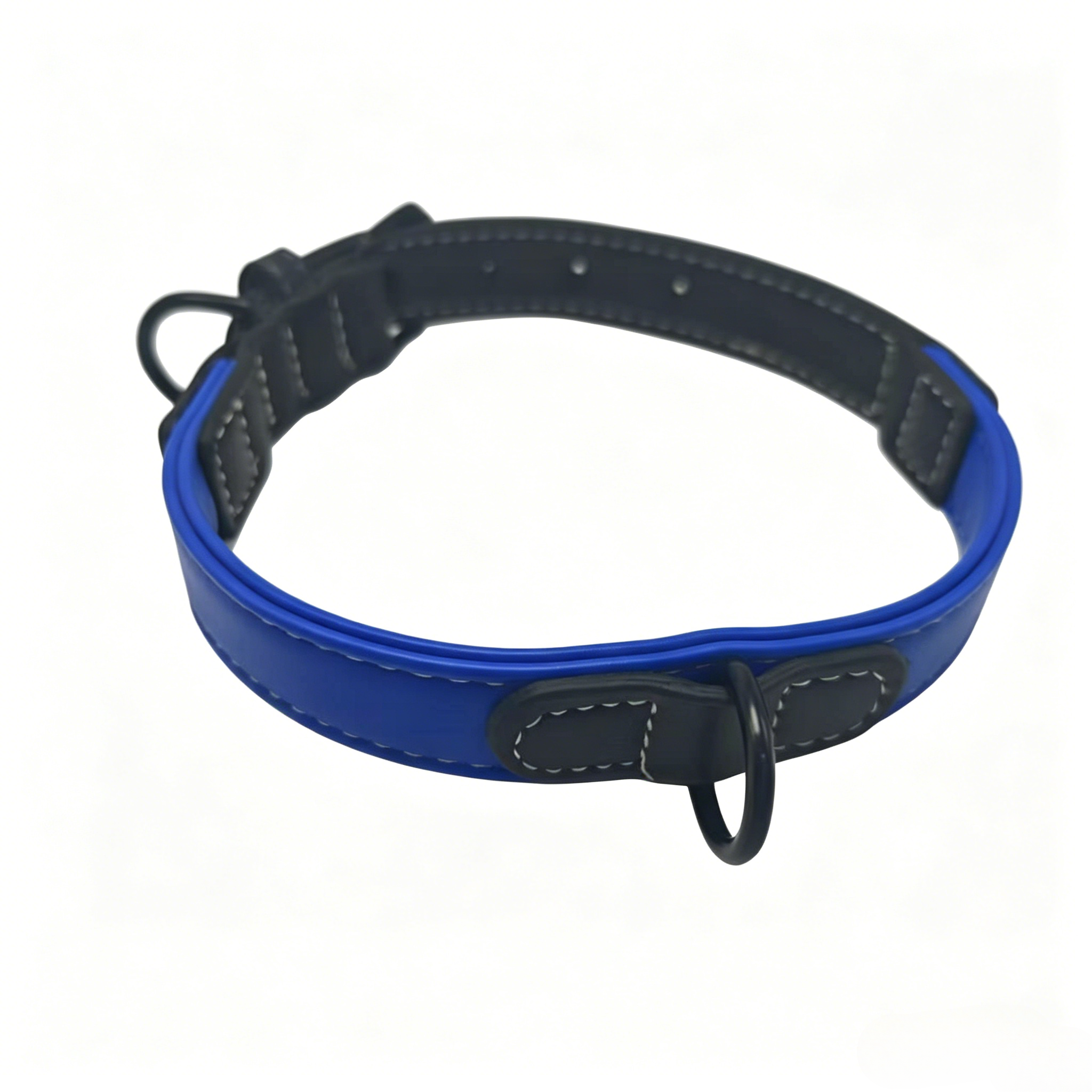 Color-blocking super-fine pet collar, large dog collar, leather cat and dog leash details Picture