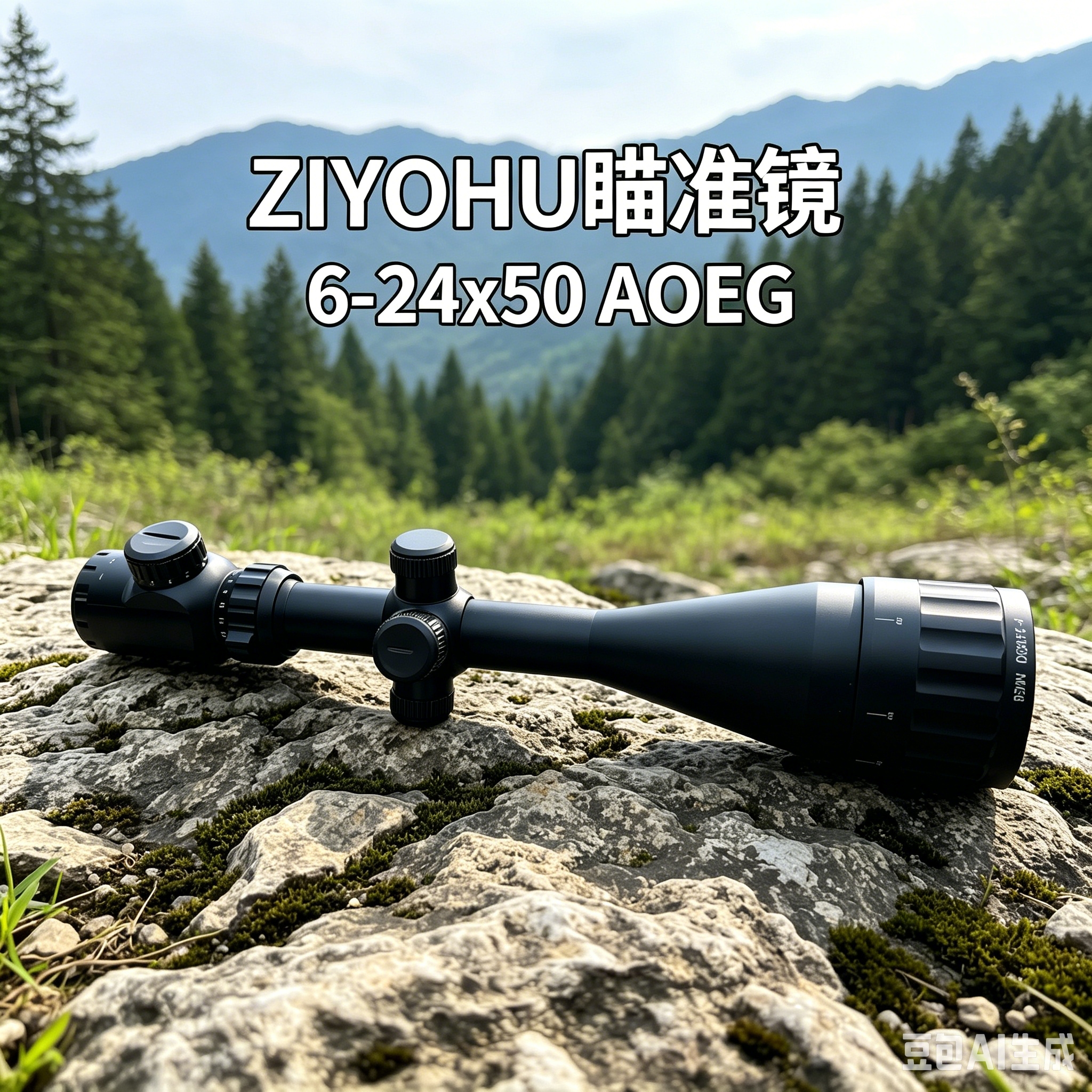 弓箭儿童户外弹弓 黑色瞄准镜绿草地山林风光详情9