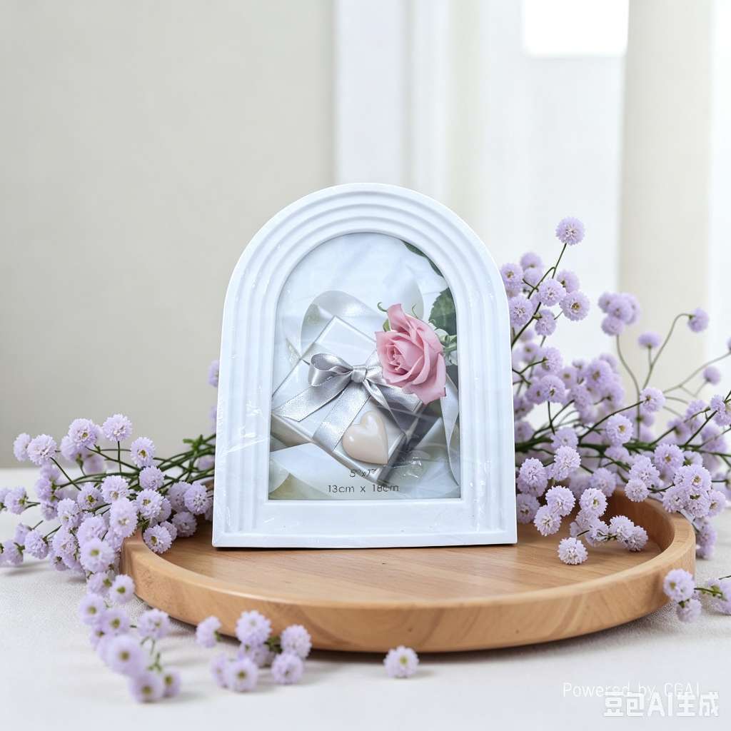 塑料白色相框摆台产品图