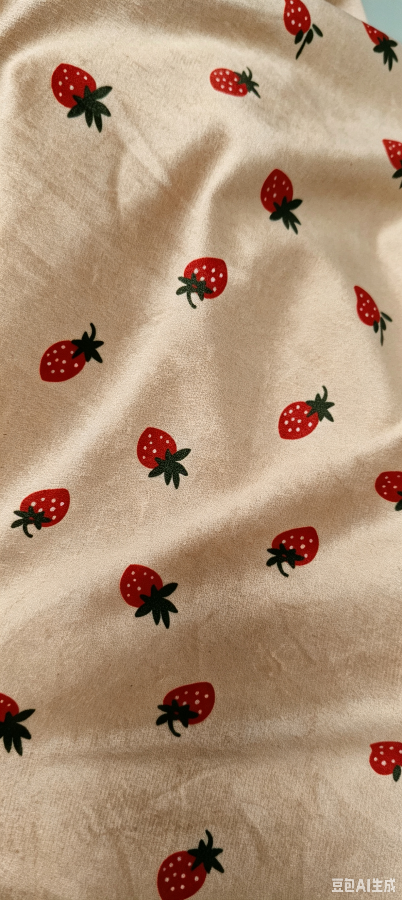 1. Soft, soft, skin-friendly, loose long-sleeved pajama set for women with strawberry heart and cherry print patterns detail image 10