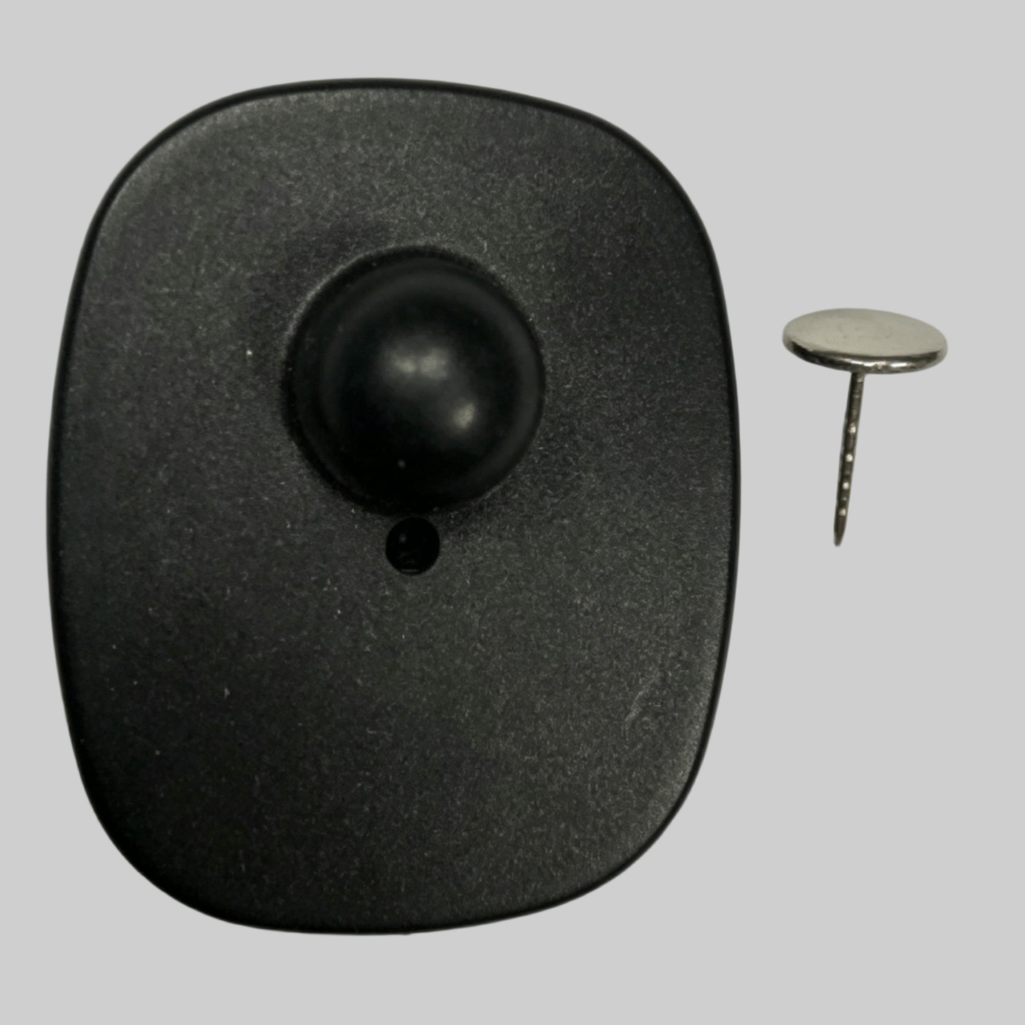 黑色防盗扣带平顶钉子衣服报警器防盗标签服装
RF/AM Supermarket anti-theft buckle