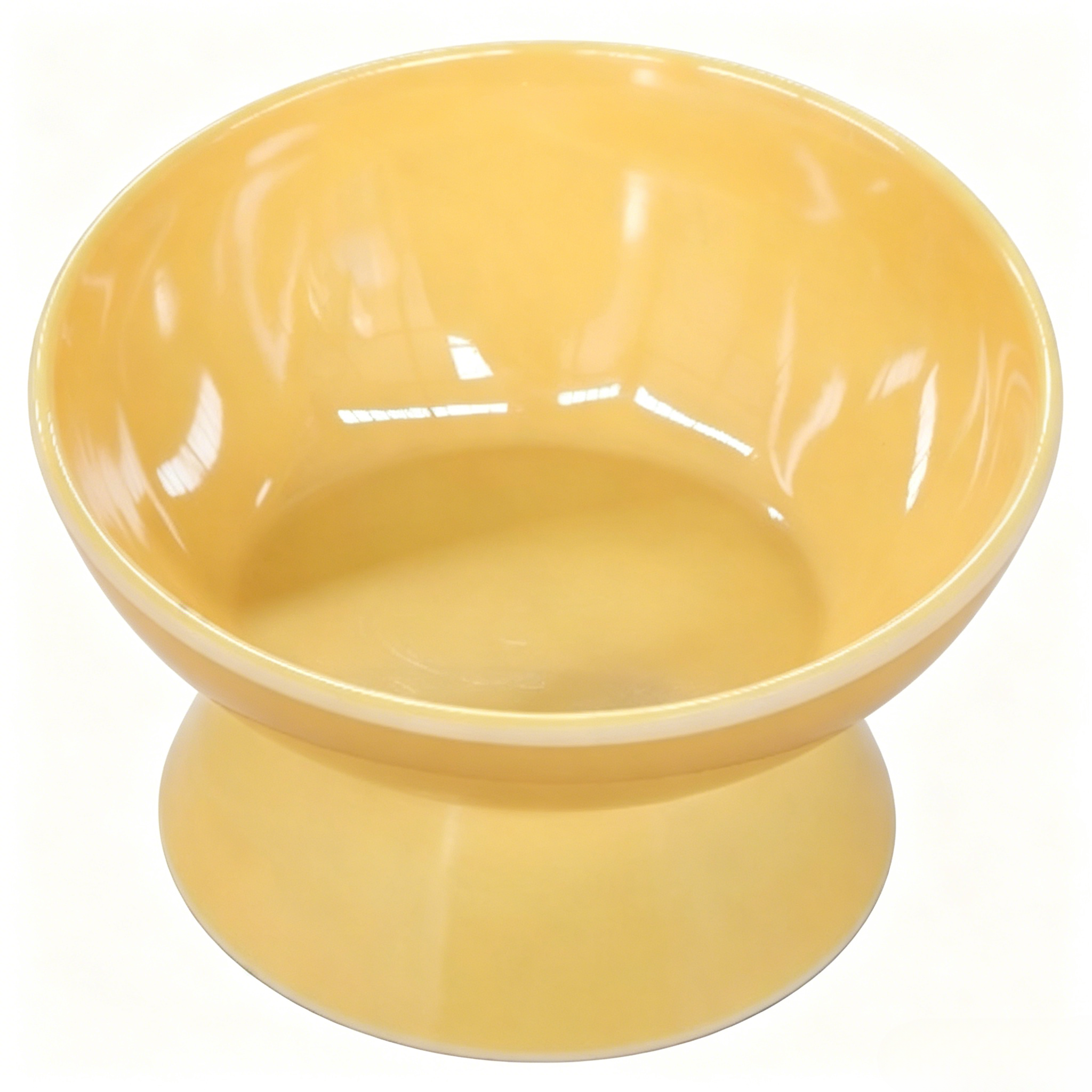 Two-piece cat-eared high-footed bowl, single cat-eared high-footed pet imitation porcelain bowl details Picture