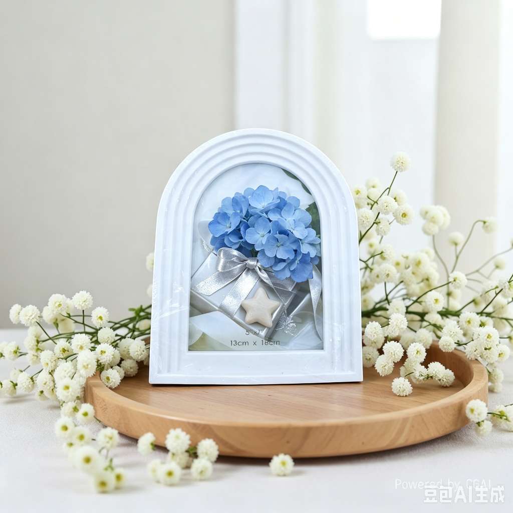 塑料白色相框摆台