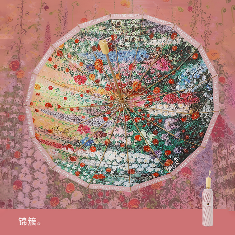 درع (6) مظلة ذهبية سميكة ومظلة (مونيه) واقية من الشمس Specification image