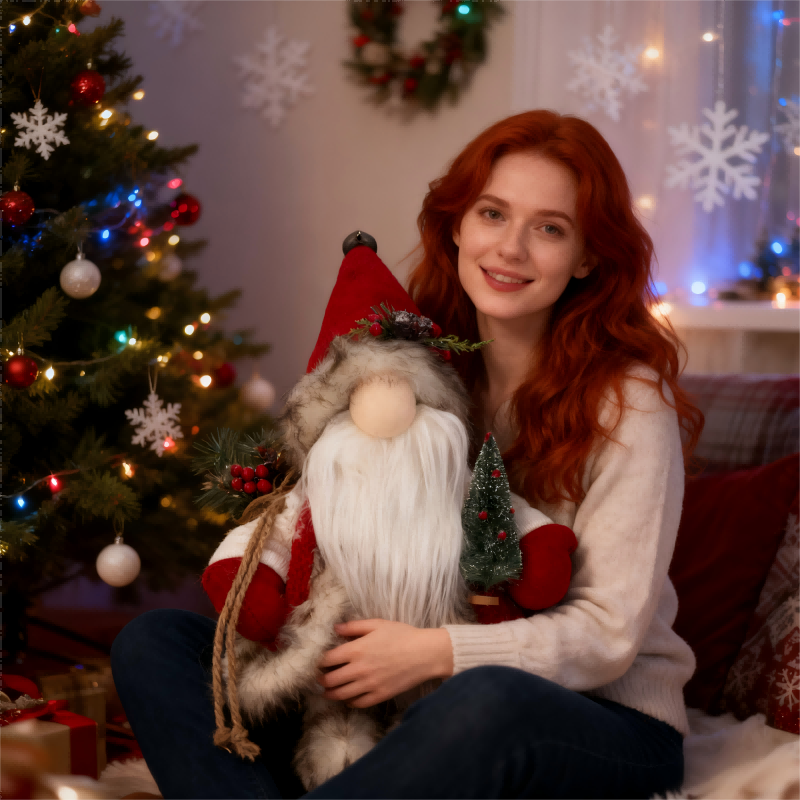ZURU red hat Santa Claus doll, Christmas dwarf, Christmas gnome decorative item Specification image