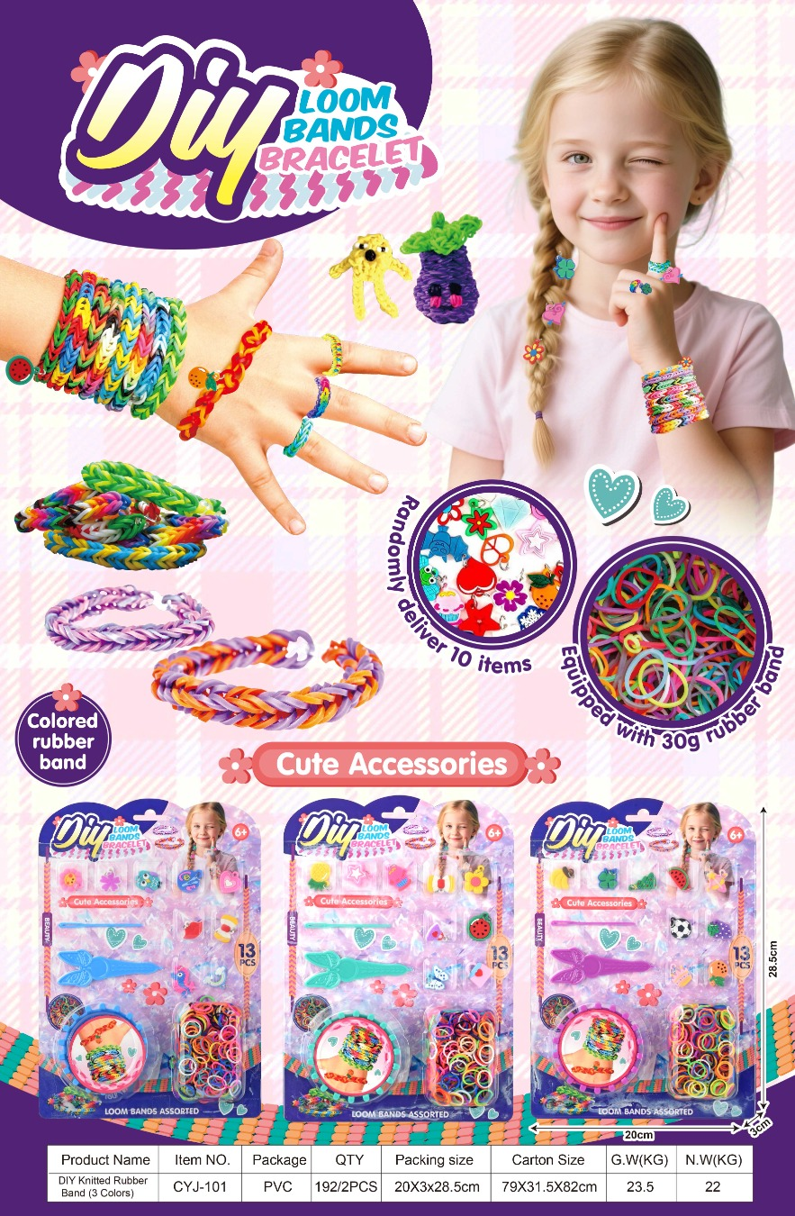 TL81485 Cartoon DIY loom bands Woven Rubber Band Gift Box, Multi-color Handmade Rubber Band bracelet Material Pack, Children's Fun Handmade Toys