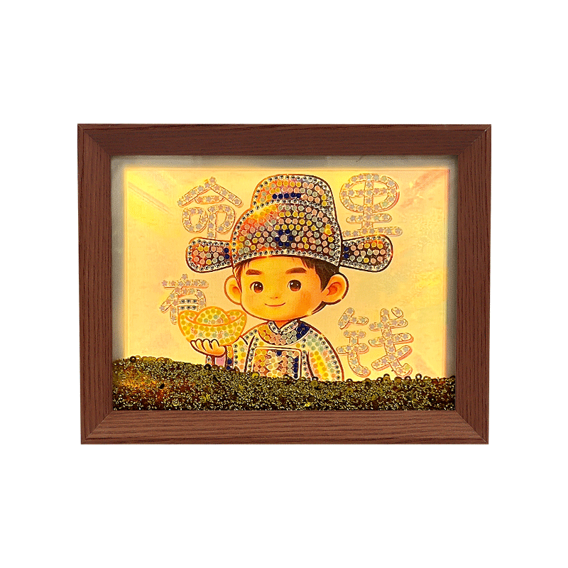 "Destined to Be There" 8-inch flowing sand diamond light painting ambient desktop decoration art Cultural and creative gift Item Picture