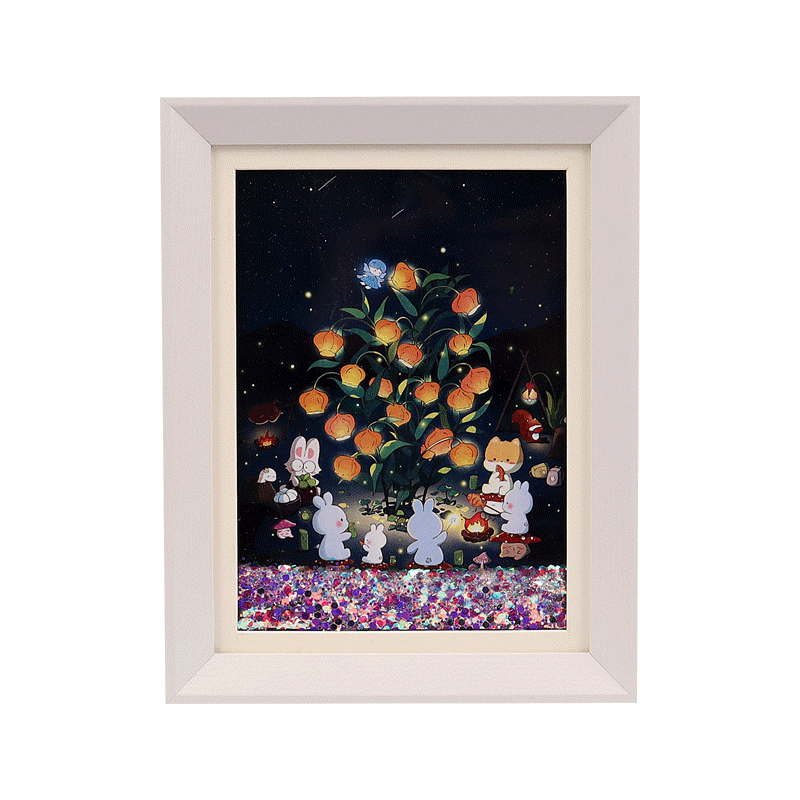 "Rabbit Spirit" 8-inch flowing sand picture frame with an atmospheric desktop decorative art and cultural creative gift Item Picture