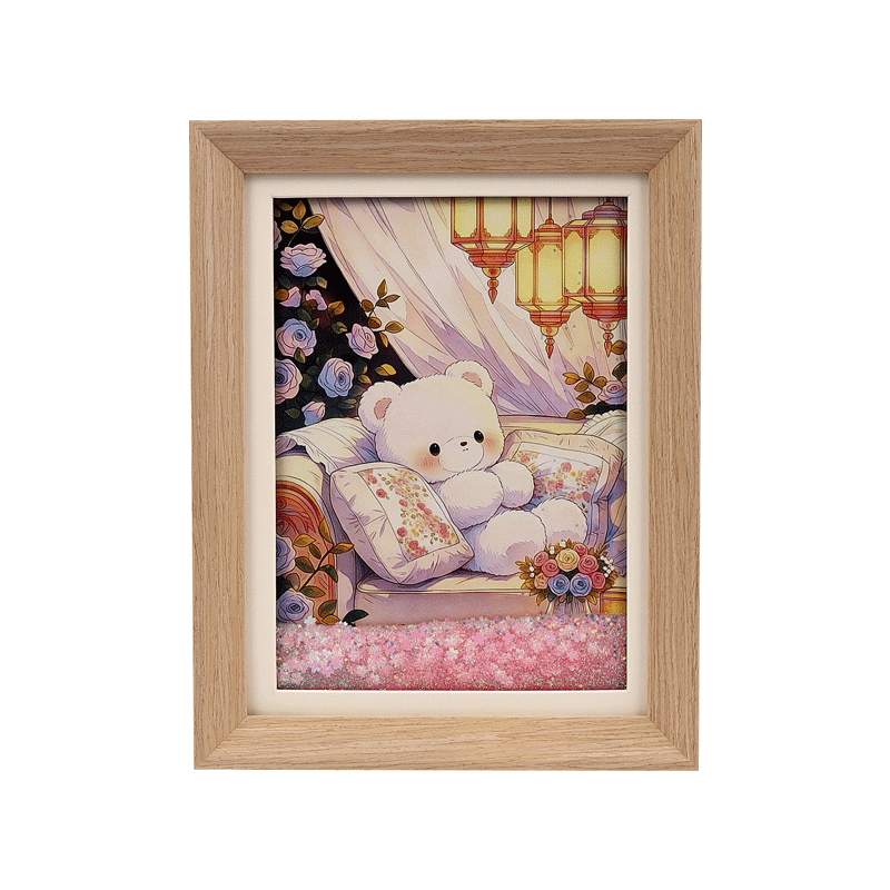 "Happy Little Bear" is an 8-inch flowing sand picture frame with an atmospheric desktop decoration and artistic cultural and creative gift Item Picture