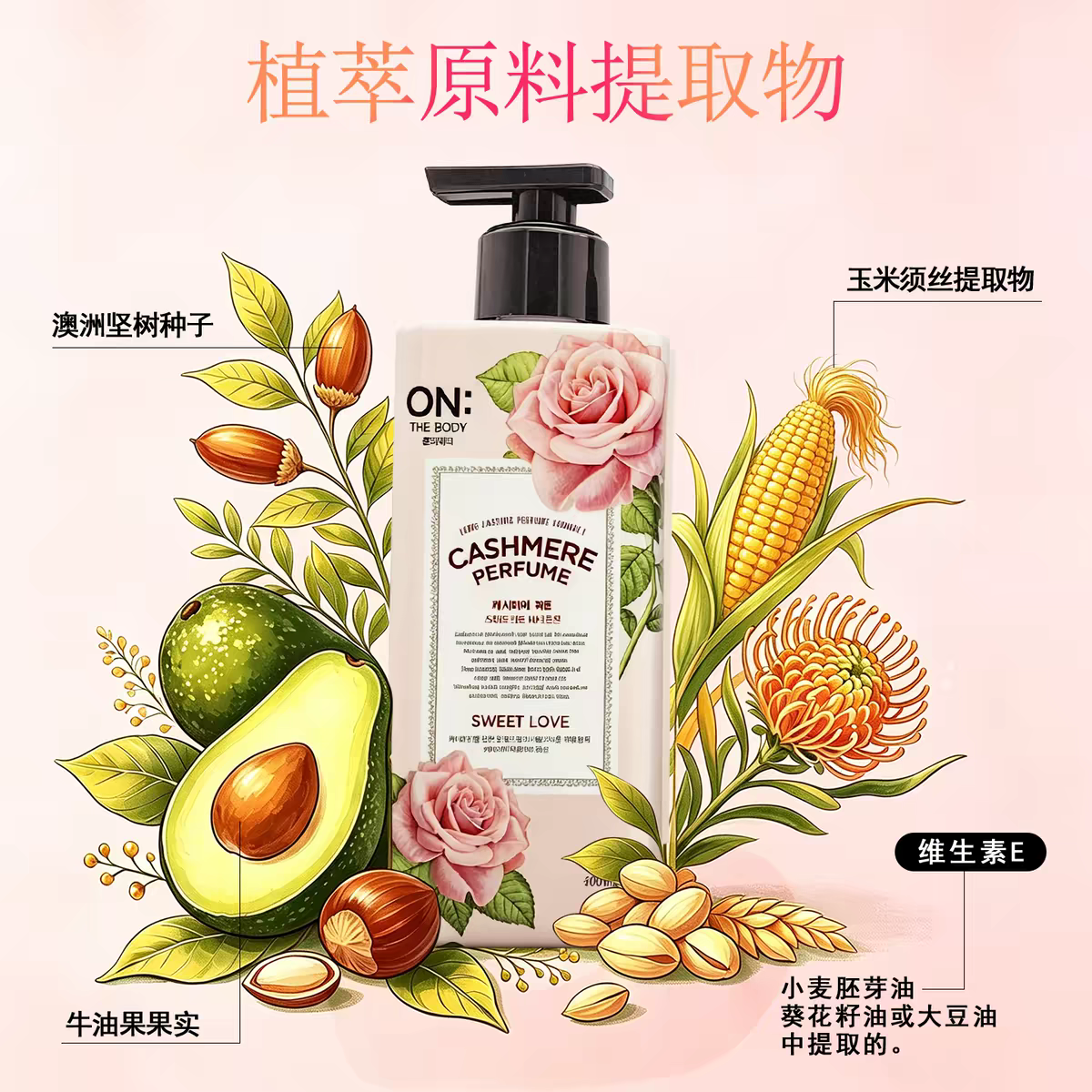 LG ON's 400ml imported perfume Body Lotion from South Korea is refreshing, moisturizing, hydrating and long-lasting details Picture