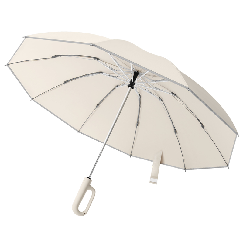 Hengdun anti-dirty hand reverse folding fully automatic umbrella 23-inch large size reverse folding design, no dripping when getting in and out of the car in the rain, thick black rubber full shading, sun protection, wind resistance, portable three-fold, men's and women's business umbrella, suitable for both weather and rain details Picture