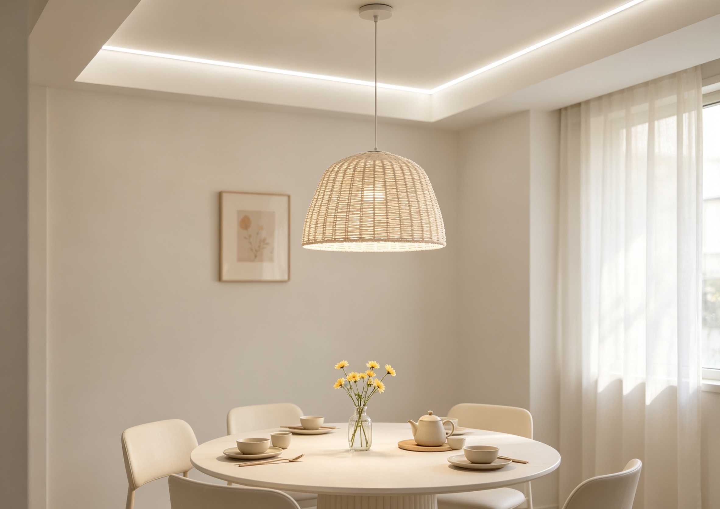 White natural white vine closely woven Mid-Autumn Festival lantern lampshades, study and bedroom chandelier lampshades, dining room retro-style decorative lampshades, homestay decorative lampshades, country-themed dining room lampshades Application Scenario