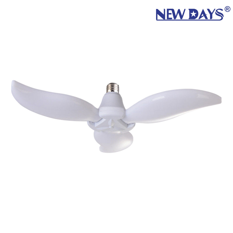 NEWDAYS品牌跨境新品LED灯泡叶子灯，芒果灯三叶护眼折叠灯，螺E27口节能高亮照明灯灯炮叶子灯球泡
