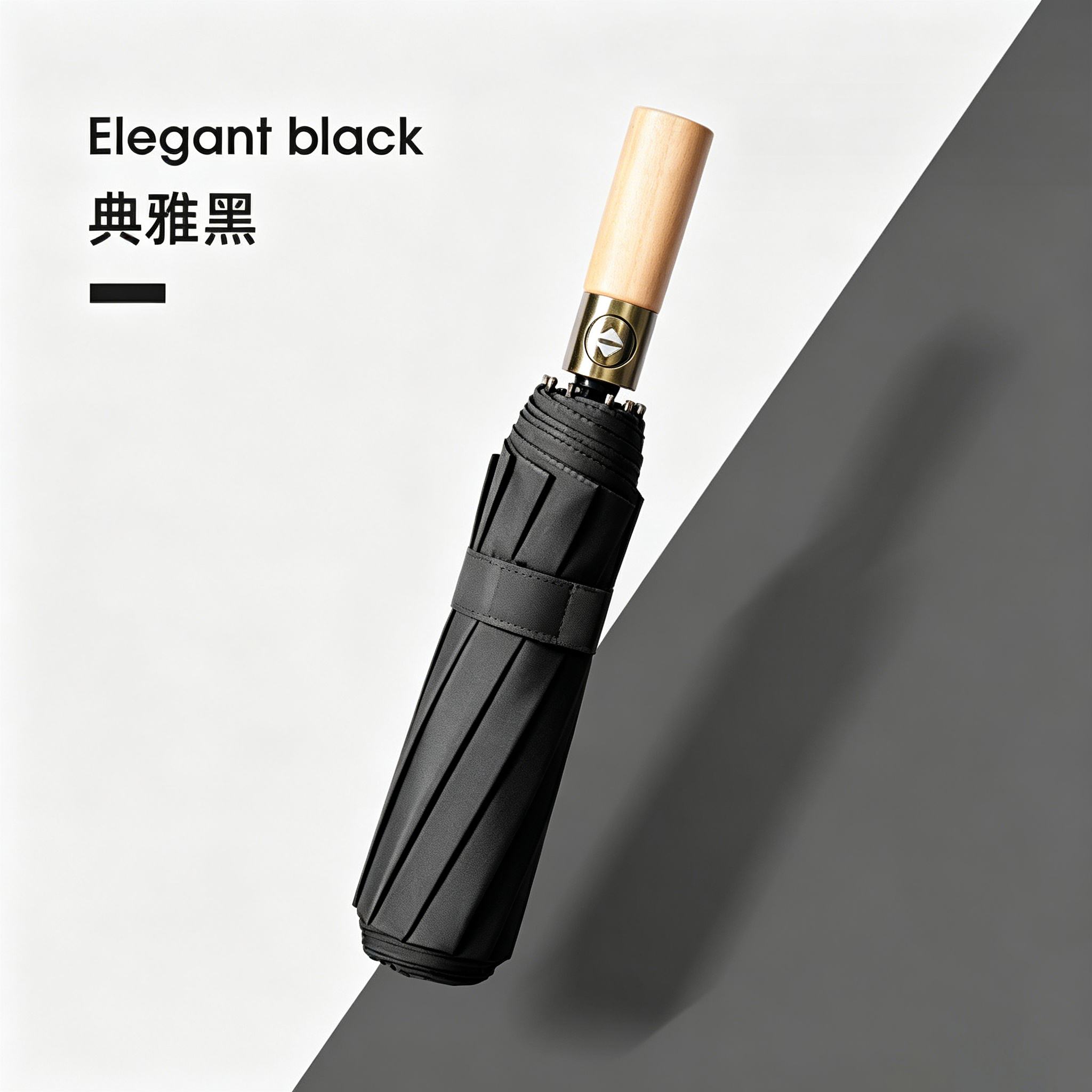 Hengdun solid wood log handle fully automatic umbrella one-click opening and closing, aluminum alloy reinforced umbrella frame, ultra-light portable, simple solid color, enlarged umbrella surface, wind-resistant, business commuting, male and female students' portable semi-transparent sunshade umbrella Application Scenario